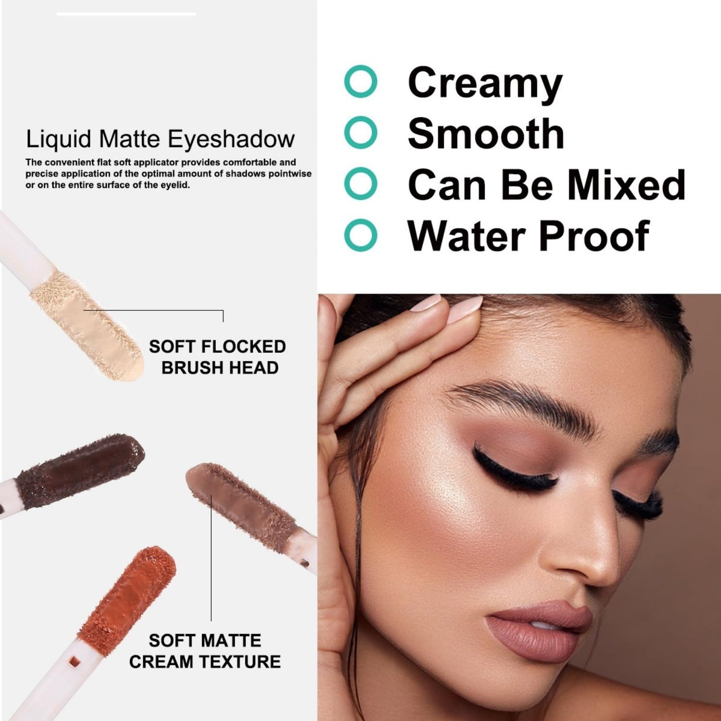 MAEPEOR Matte Liquid Eyeshadow 10 Colors Naked Smooth Creamy Eyeshadow Long Lasting and Waterproof Lightweight Cream Eye Shadow (P04 Banyan)