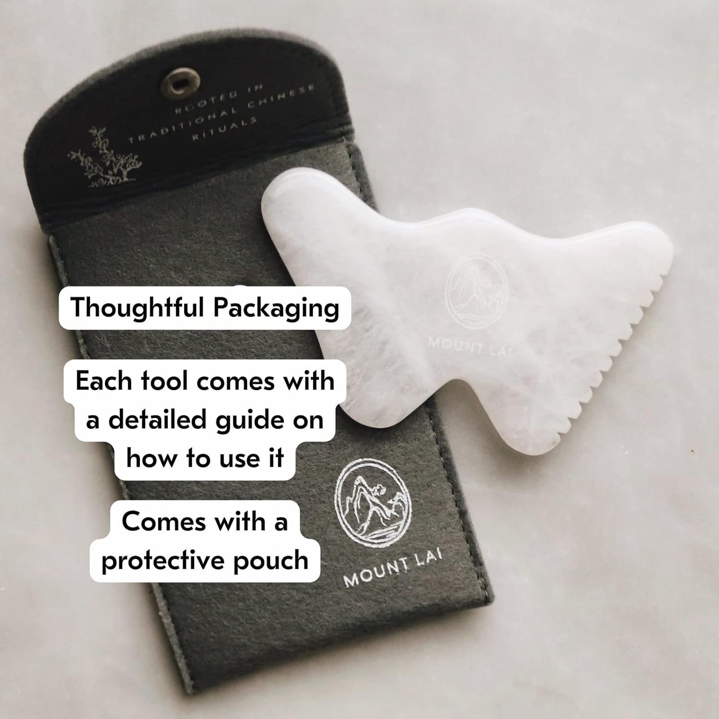 Mount Lai Vitality Qi White Jade Gua Sha Facial Tool – The Imperial Stone of Purity – Patented 5-Sided Professional Sculpting Tool for Lymphatic Drainage, Precision Contouring & Imperial Radiance