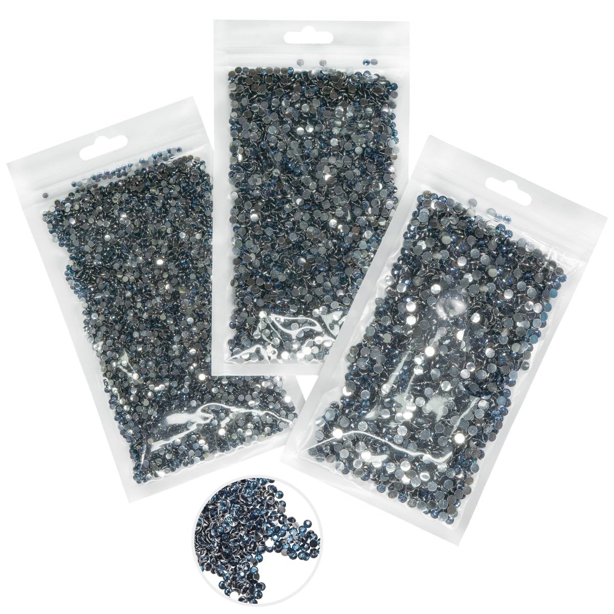 16000PCS Ink Blue Crystal Resin Rhinestones for Crafting 3mm 4mm 5mm Montana Flatback Stones Diamonds Crystals Gems Charms for Nails Face Eyes Makeup Tumblers Bottles DIY Crafts Clothes Shoes