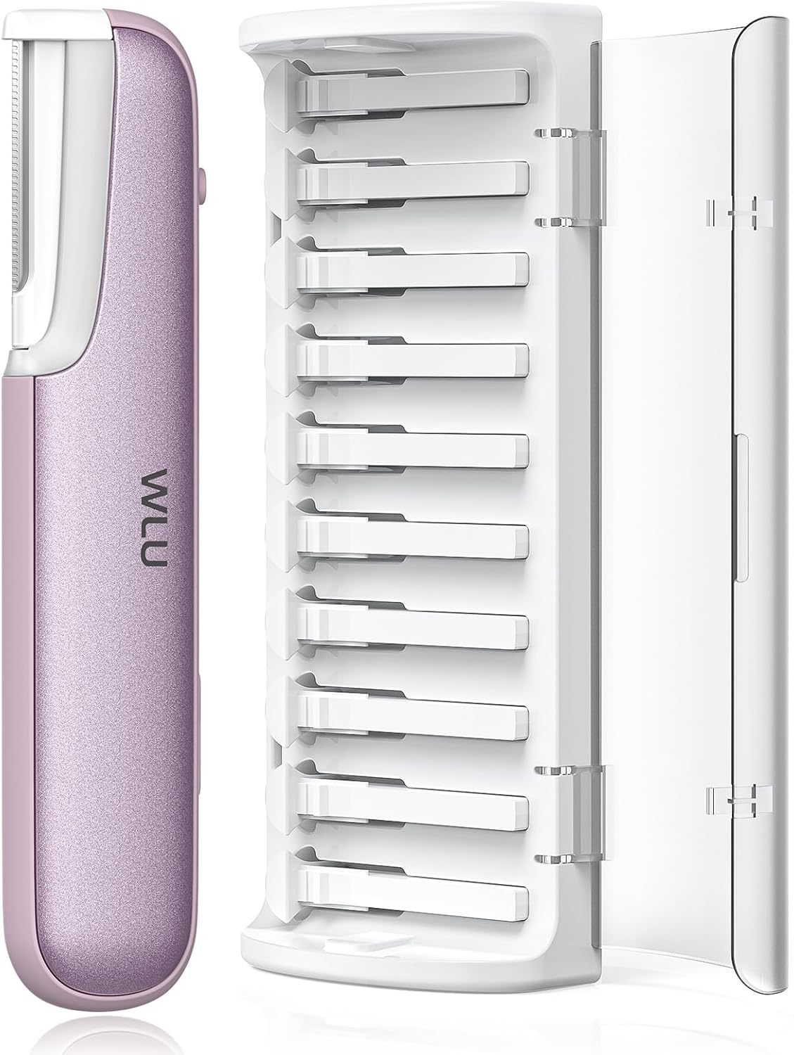 Dermaplaning Tool for Women Face - Edge Technology Sonic Dermaplane Razor for Facial Exfoliation & Peach Fuzz Hair Removal with 10 Refill Blades (Purple)