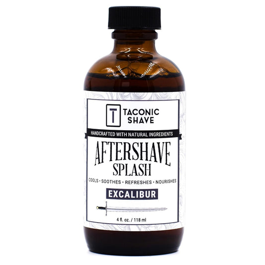 Taconic Shave Excalibur Aftershave Splash – Clean, Sophisticated Scent with Notes of Leather, Tobacco & Citrus – Alcohol-Free Men’s After Shave – 4 oz USA Made