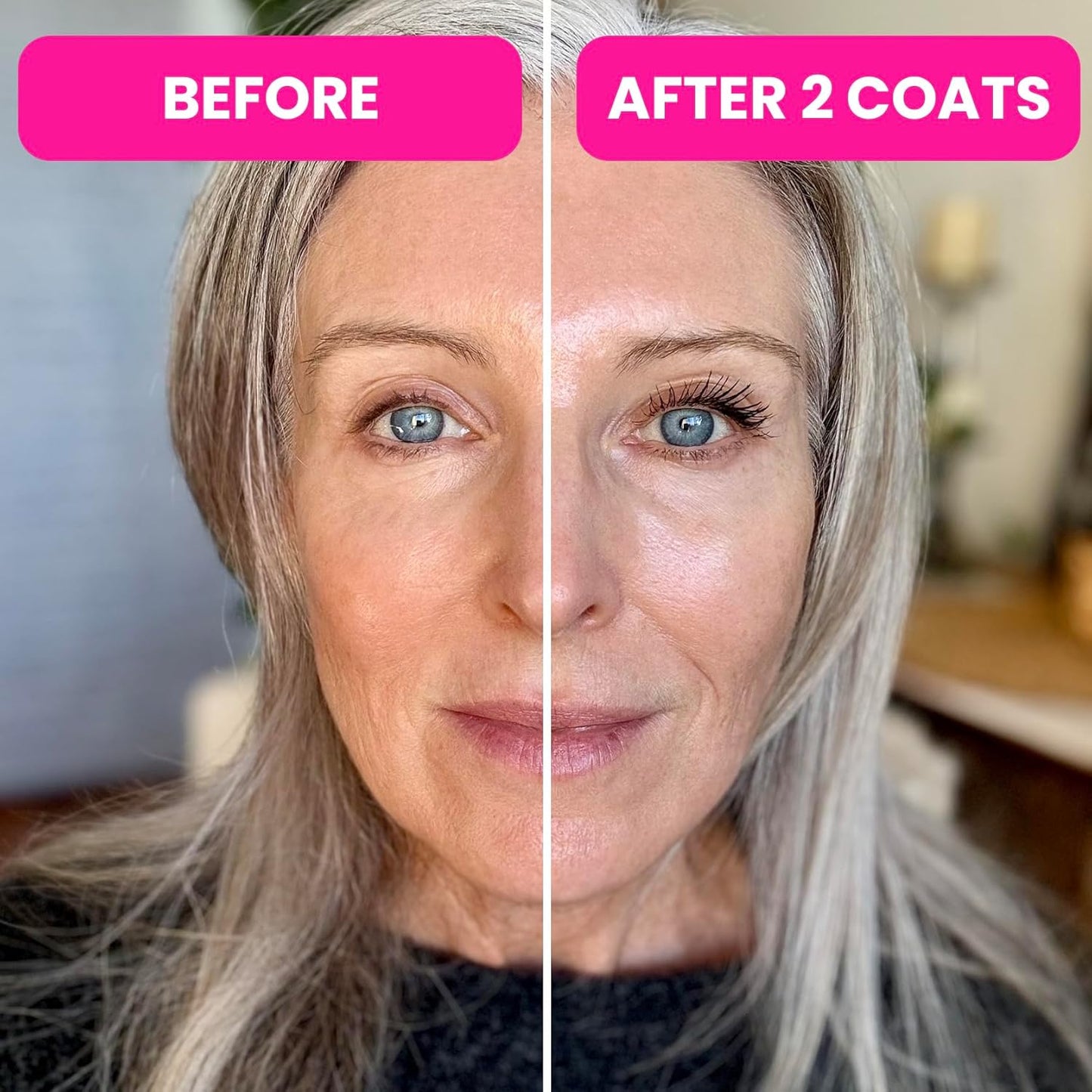 PrimeLash Mascara for Older Women – Volumizing, Incredible Length in 2 Coats – Long-Stay, Zero Clumps, Hypoallergenic (Black)