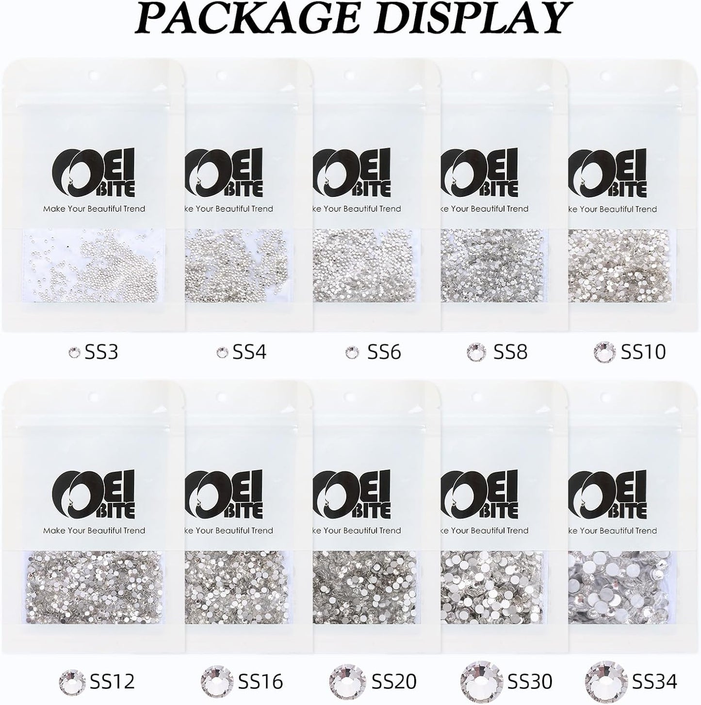 Crystal Clear Flatback Rhinestones, Glass Rhinestones for Nail Art and Craft, Glue Fix, Loose Crystal Gemstones(Crystal, SS20, 1440pcs, 4.6-4.8mm)