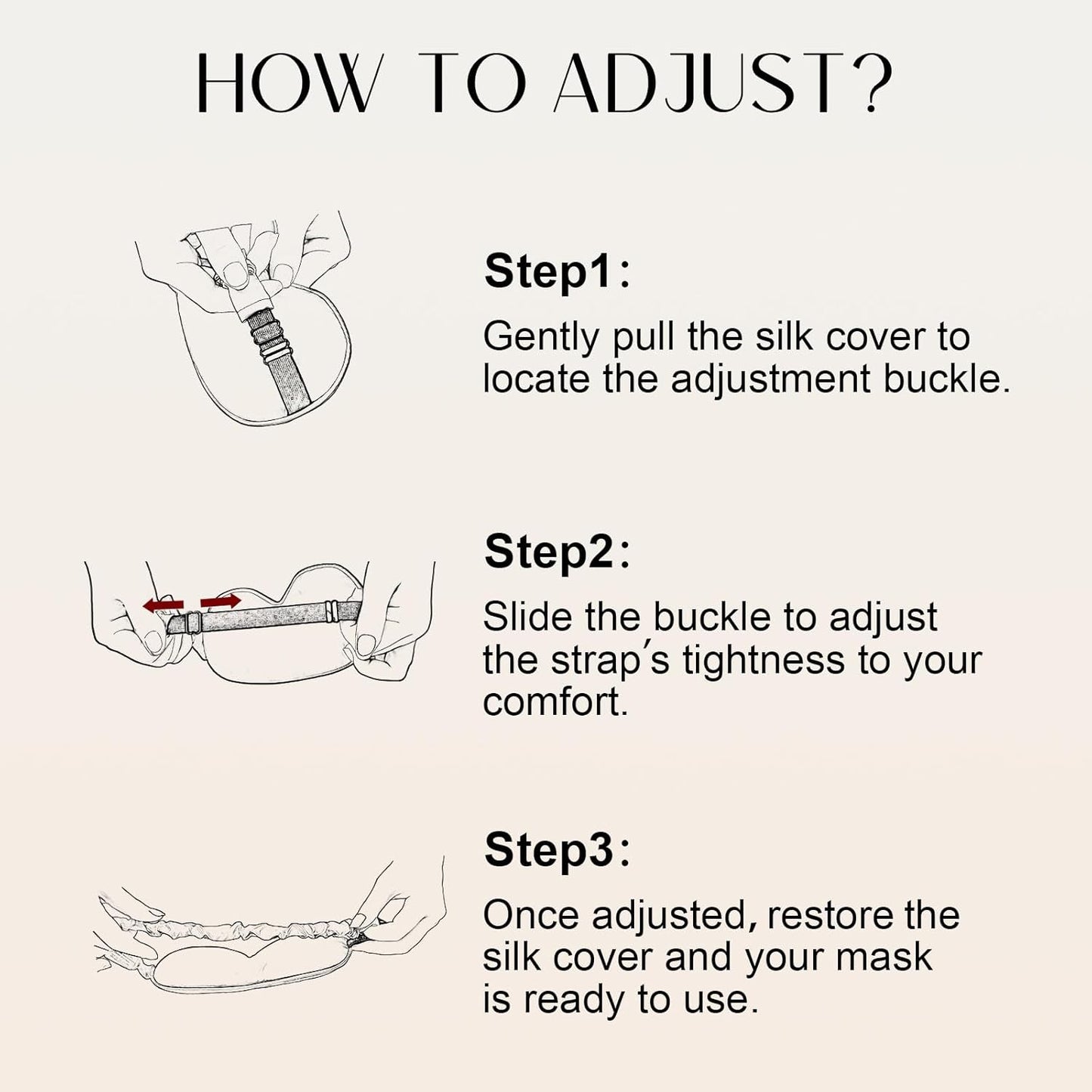 ZIMASILK Adjustable 100% 22 Momme Mulberry Silk Sleep Mask for Sleeping, Filled with Premium Mulberry Silk, Softest & Breathable Eye Sleeping Mask (Light Grey)