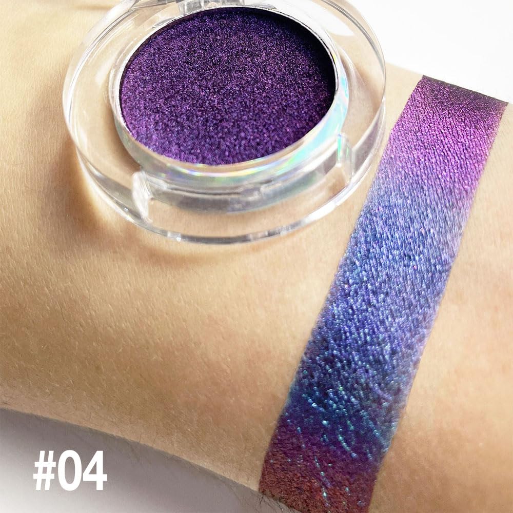 evpct Dark Blue Purple Duochrome Eyeshadow Palette Makeup, Metallic Chameleon Duo Chrome Multichrome Gothic festival Single Eye shadow Palette Makeup for Older Women, Face Glitter Eyeshadow Liquid