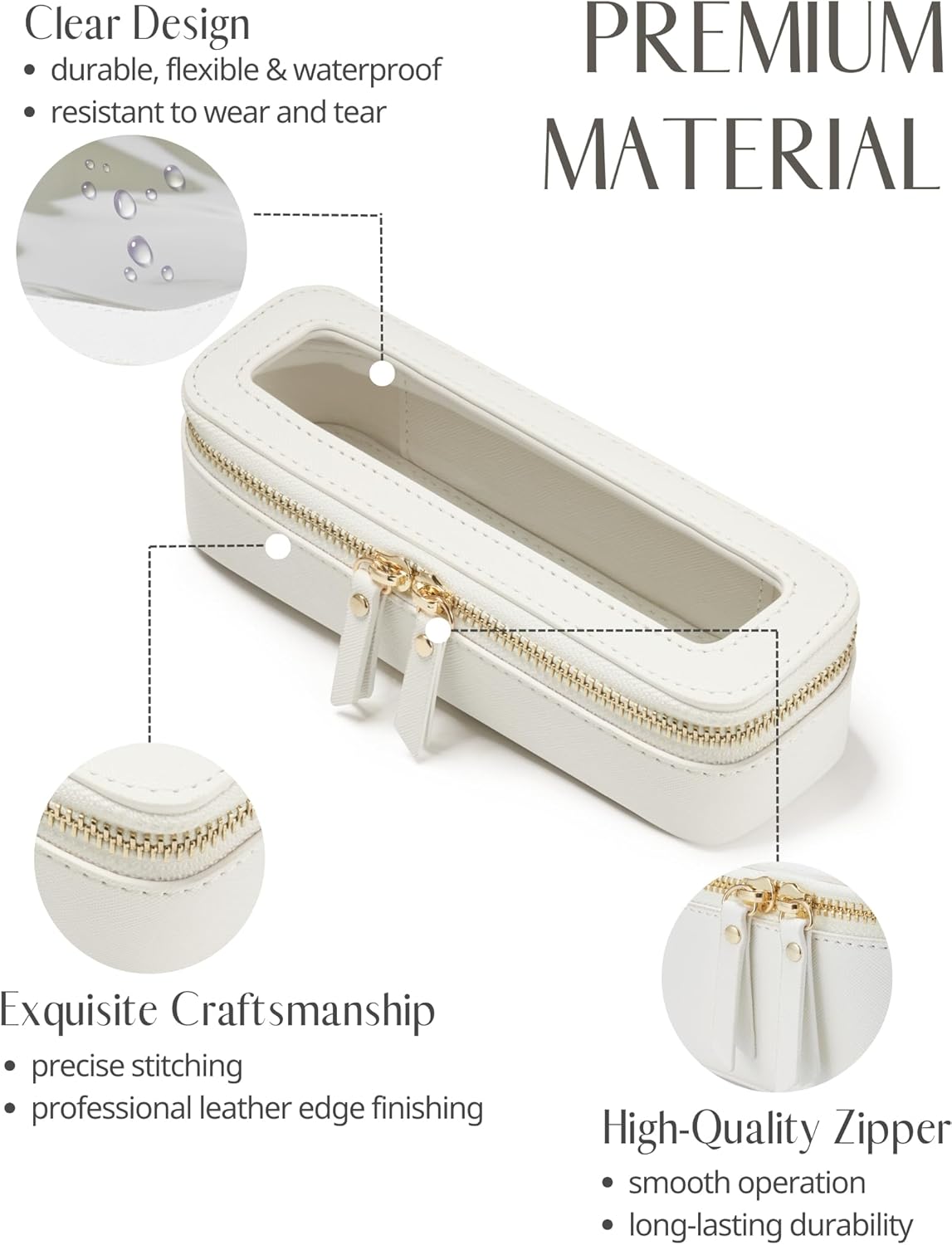 Popvibe Clear Makeup Bag Travel Cosmetic Case Transparent Toiletry Bag with Zipper, Portable Make Up Organizer Traveling Compact Car Bag for Essentials