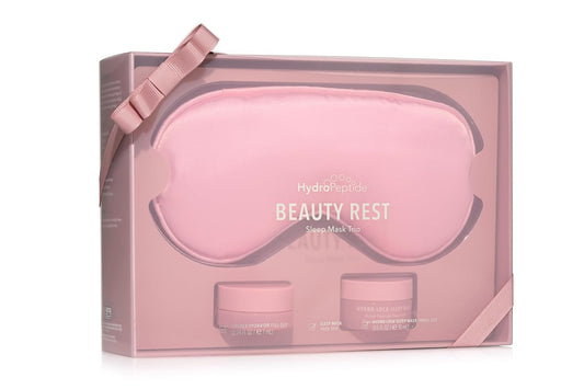 HydroPeptide Beauty Rest, Sleep Mask Trio Set: Hydro Lock Sleep Mask, LipLock Hydrator & 100% Silk Sleeping Mask