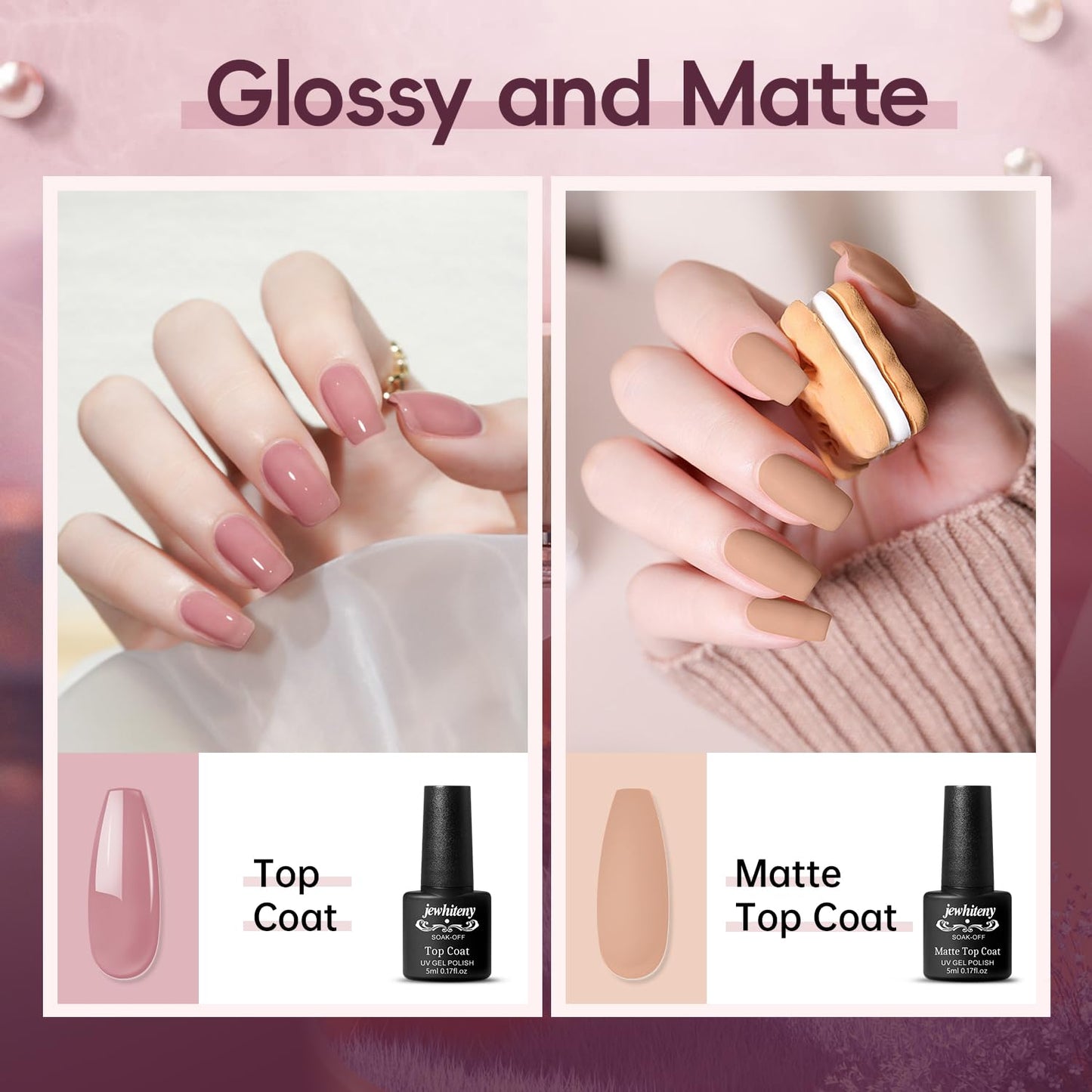 JEWHITENY 14 Colors Nude Pink Skin Tones Poly Extension Gel Kit All in One Kit All Seasons French Nails Manicure Poly Nail Gel Starter Kit with Nail Lamp Designs DIY At Home