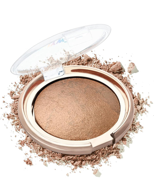 Baked Powder Blush, Glow Marbleized Blusher Powder Palette,Lightweight Shimmery face Blush for Cheeks,Eyeshadow & Highlight,Thanksgiving Makeup Gift for Women rubores de maquillaje(0.49Ounce)-03