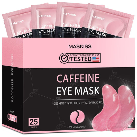Under Eye Patches (25 Pairs), Caffeine Eye Masks for Dark Circles Puffy Eyes Undereye Bags, Collagen Eye Patches for Wrinkles and Puffiness, Skin Care Gift for Her