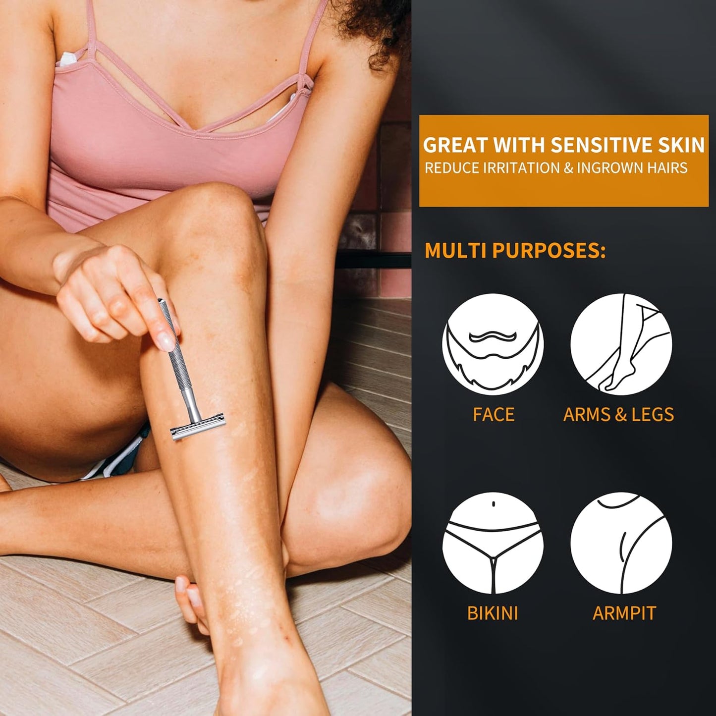 Gearhub Premium 200 Count Double Edge Safety Razor Blades Refills Swedish 13C26 Stainless Steel Platinum Coated, Mild to Medium Sharpness for Smooth Shaves