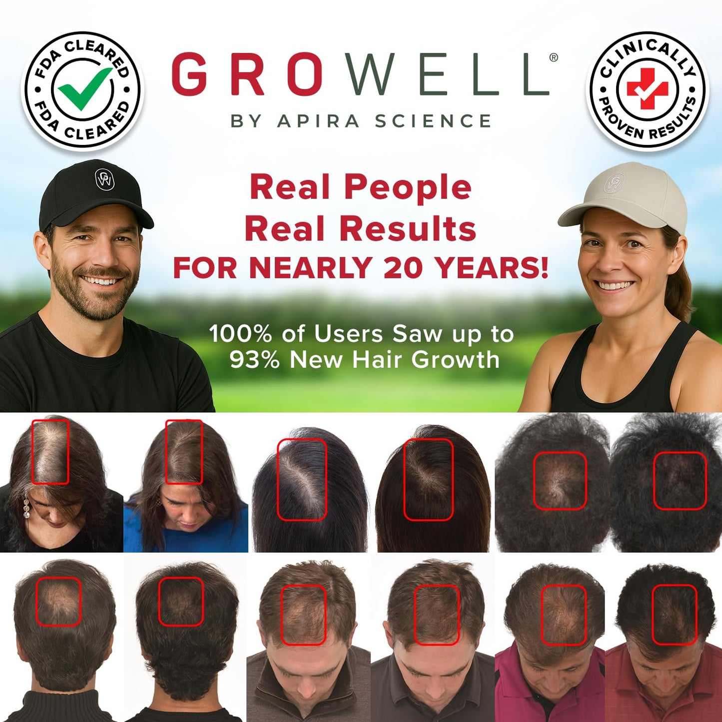 GroWell Red Light Therapy Hair Growth Cap – FDA Cleared Laser Treatment for Hair Regrowth and Reduced Shedding – LED & Laser Red Light Therapy Clinically Proven in Double-Blind Studies -Beige
