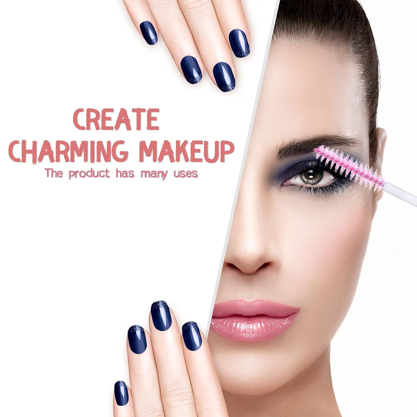 50pcs Eyelash brush Lash Wand Makeup tool Eyelash Extension supplies Cleaning brush Diamond Mascara (50, mix)