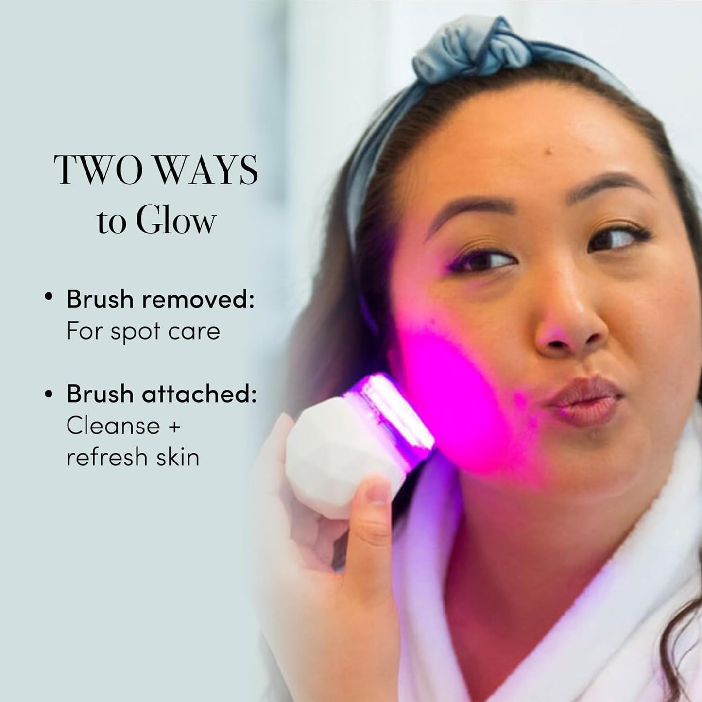 Revive Light Therapy Soniqué Mini Acne Cleanser, Battery-Operated Sonic Face Cleanser Brush with Blue & Red Light Therapy, Medical-Grade Acne Device for Face & Body, Water-Resistant