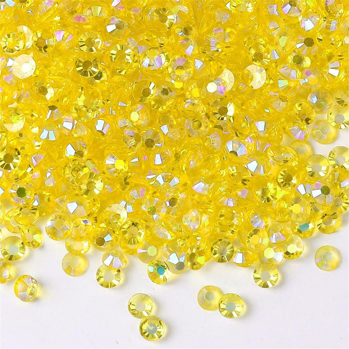 3000 Pieces SS12 3mm Flatback Rhinestones AB Clear Round Gems Crystals for Nail Art DIY Crafts Clothes Shoes Bags （Transparent Citrine AB）