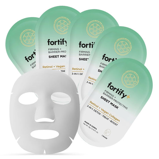 Face Mask with Retinol and Collagen - Dermatologist Tested, Anti Aging - Firming & Barrier Protecting - 3-in-1: Detox - Treat- Boost - Clean Beauty, Korean Skin Care, 5 Sheet Masks