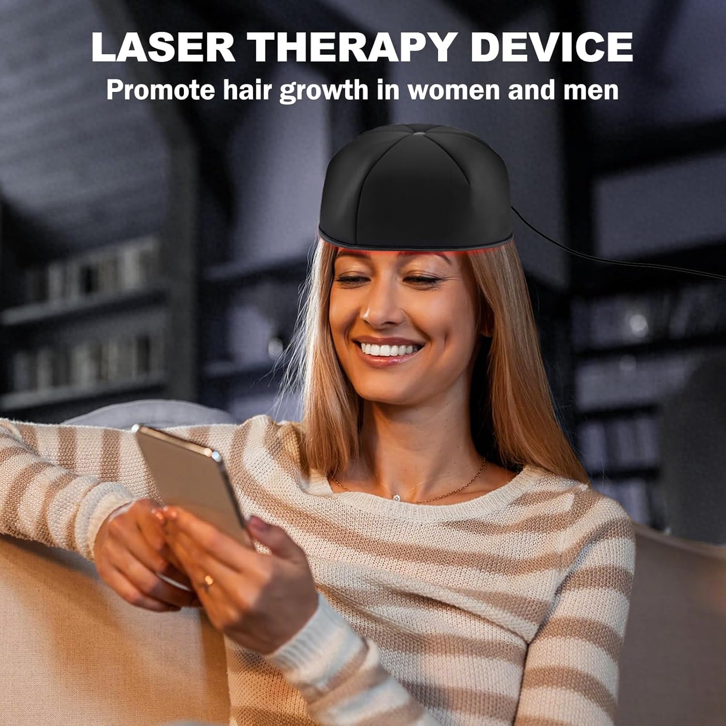 Laser Cap, FDA Cleared Laser Hair Growth Cap, Red Light Therapy promote hair growth in women and men