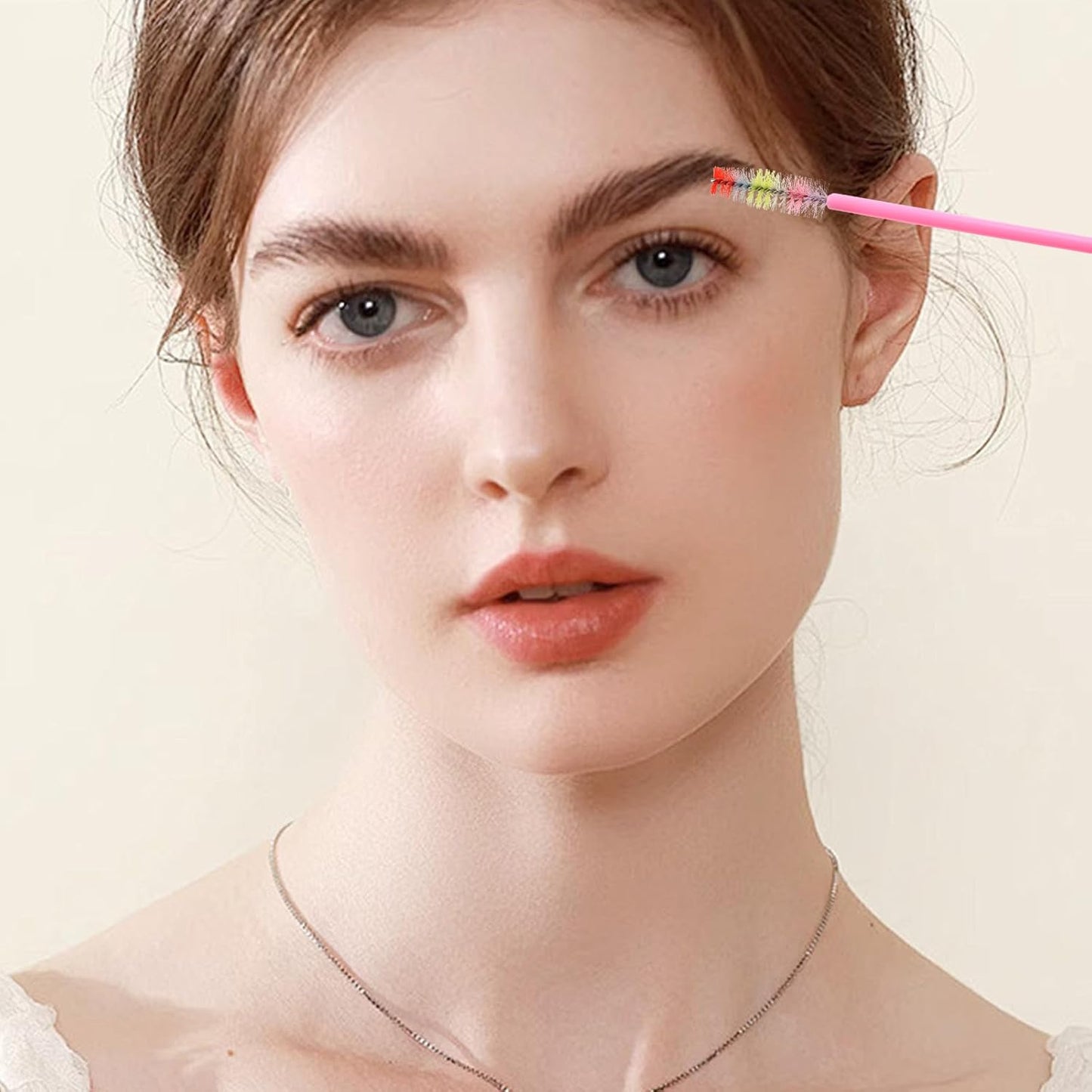 300PCS Disposable Mascara Wands Spoolie Makeup Kits, Eyelash Spoolies Brushes for Eyelash Extensions and Eyebrows (Rainbow Pink/Black)