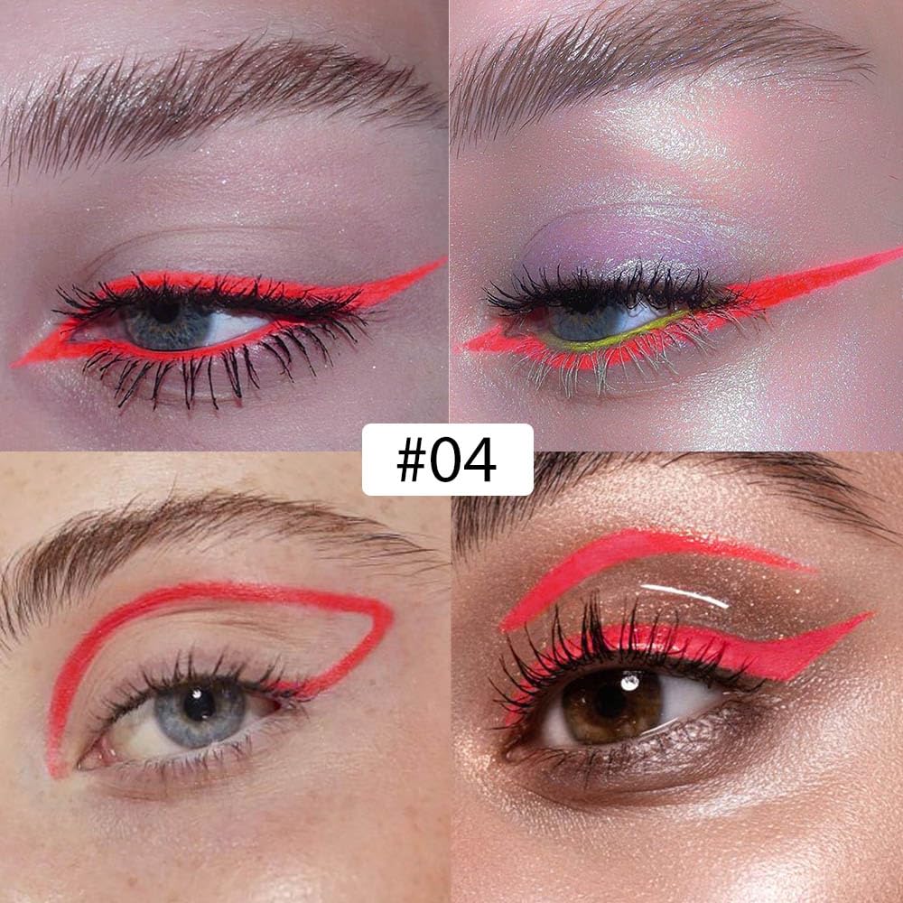 evpct 1Pcs Tomato Liquid Eyeliner Makeup Waterproof Tomato Eye Liners for Women, Eyes Wing Eyeliner Stamps Shapes Colored Eyeliner delineador de ojos a prueba de agua contra el agua blanco para ojos