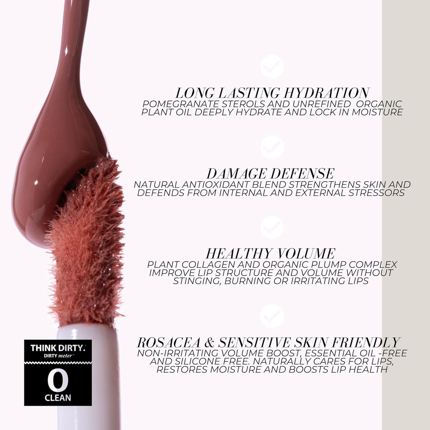 FITGLOW Beauty Lip Colour Serum | Hydrating Lip Gloss | Plumping Anti-Aging Lip Treatment | Natural Shine with Pomegranate Sterols & Collagen | Buildable Color for Dry Chapped Lips | Buff Pearl - 10g