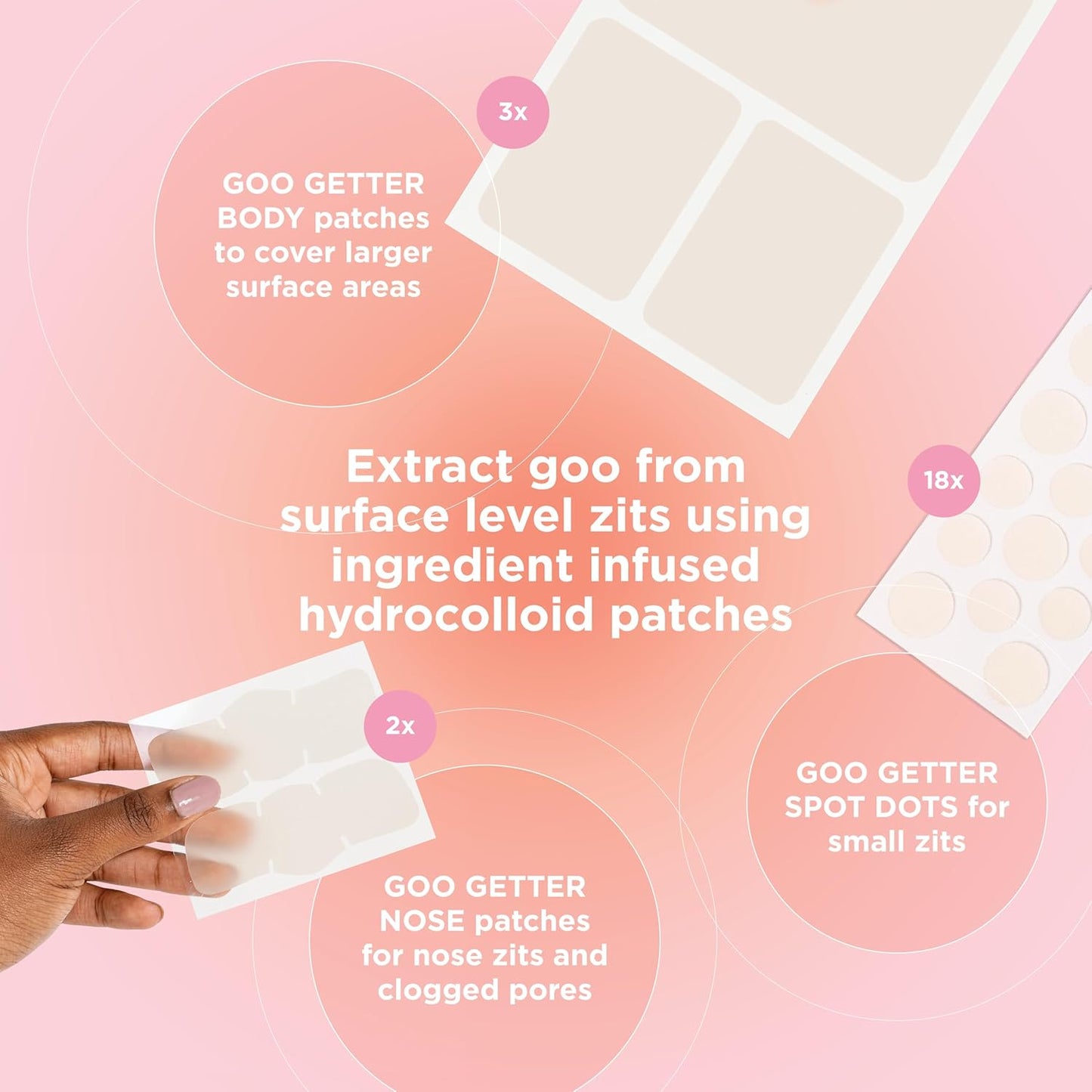 ZitSticka Pimple Patches for Face and Body, Goo Getter Hydrocolloid Patches to Cover Zits & Blemishes, Acne Patches or Zit Spot Stickers, Body Blemish Patch (Sucks to be Goo 23 Pack)