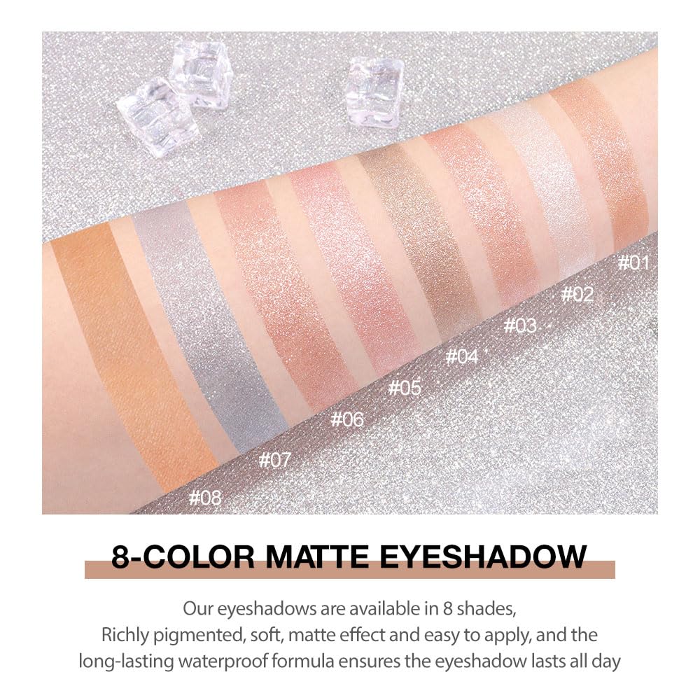 Matte Eyeshadow Palette Makeup for Green Blue Eyes, Matte Brown eyeshadow For Women, Holographic Multichrome Cream Iridescent Single Monochrome Eye Shadow Makeup
