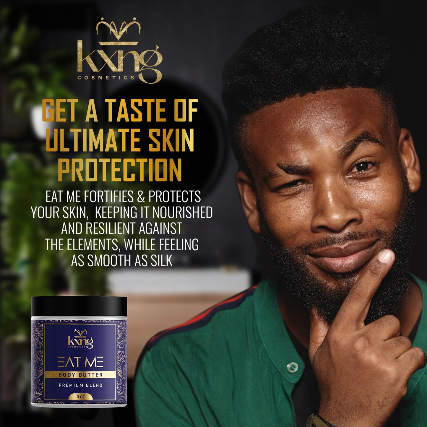 KXNG Cosmetics, Body Butter, Organic Skin Care for Men and Women, Body Moisturizer Lotions and Creams, Raw Shea Butter, Cocoa Butter, Mango, Coconut Oil, Hand, Foot, All Skin Types (Eat Me 2)