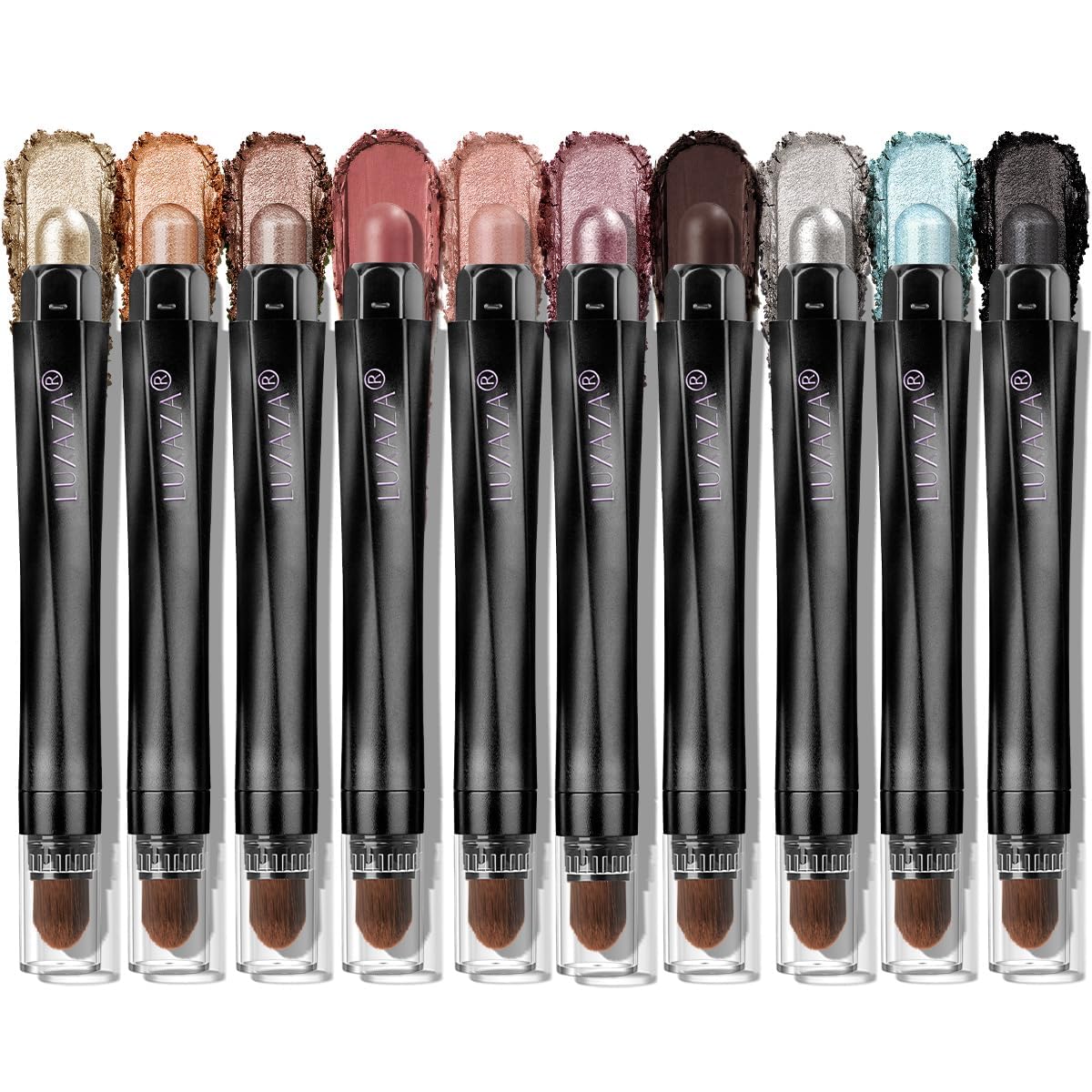 10PCS Neutral Eyeshadow Stick Makeup Set, Matte Cream Eye Shadow Eyeliner Brightener Pencil Crayon - J1 Mint Chocolate