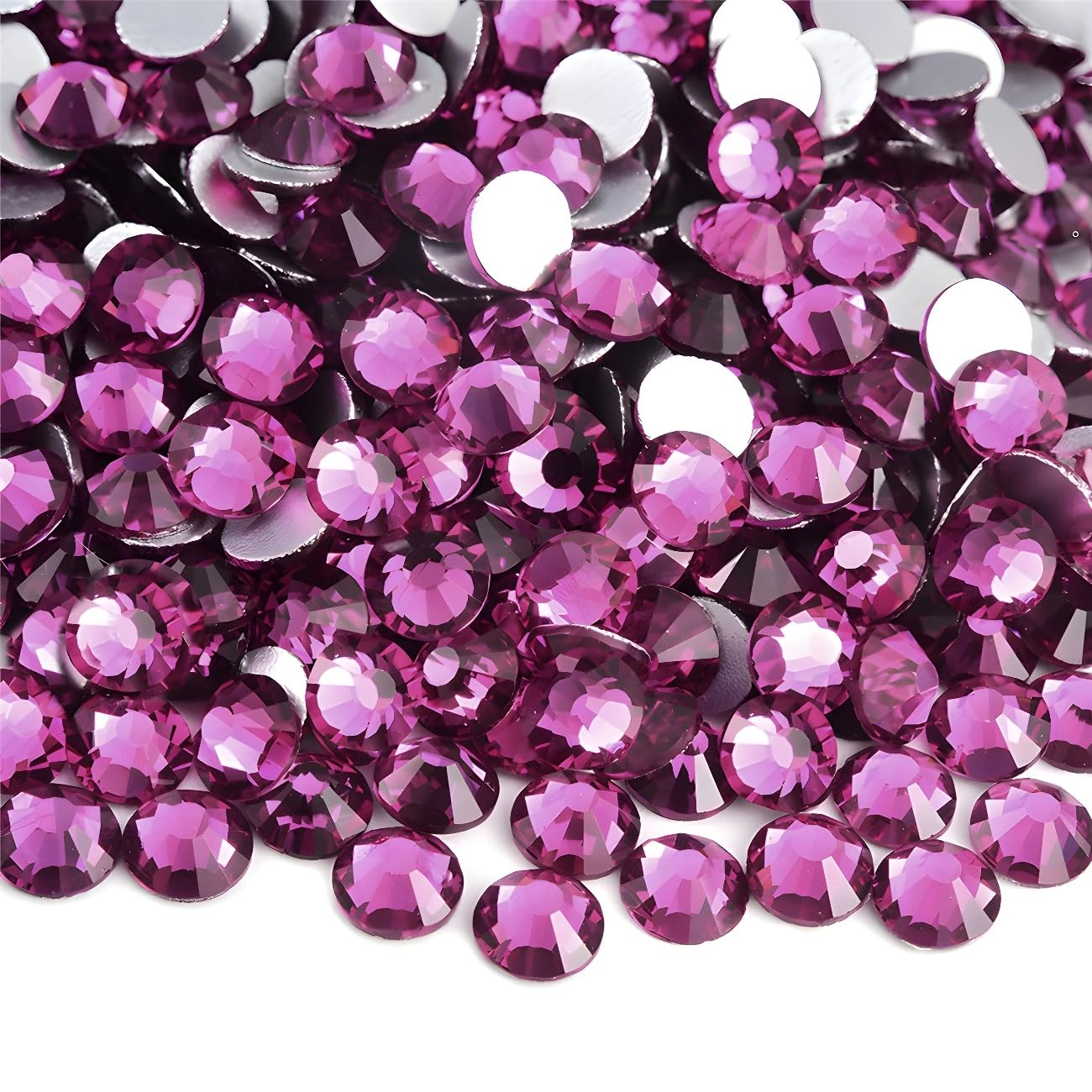 Flatback Rhinestones Round Gems for Nails Art and Crafts 620Pcs SS30 6mm Glitter Crystals Stone DIY Bags Clothes Shoes (Grape Purple)