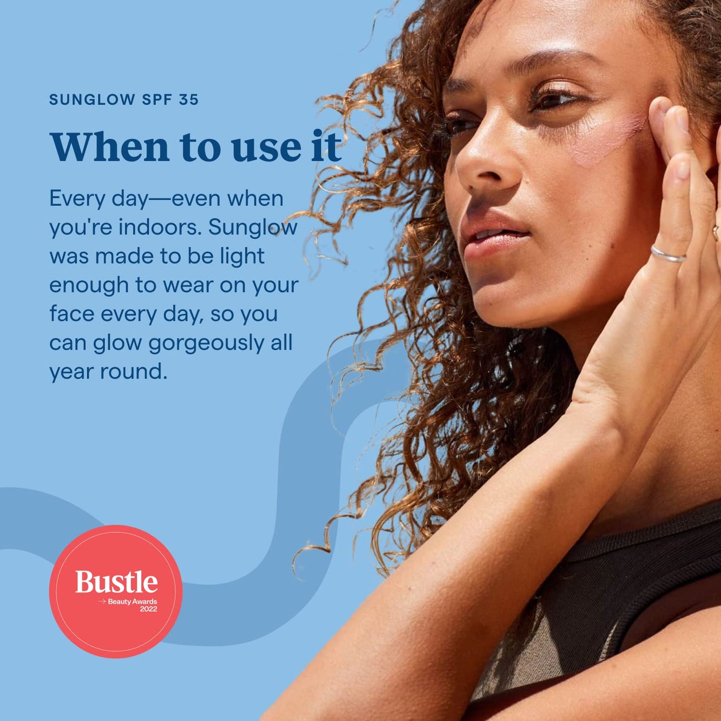 Kinfield Sunglow - Mineral Sunscreen for Face - SPF 35 - Luminizing Tint - 100% Natural Fragrance, Reef-Safe and Cruelty-free Skincare - 2.0 oz / 60 g