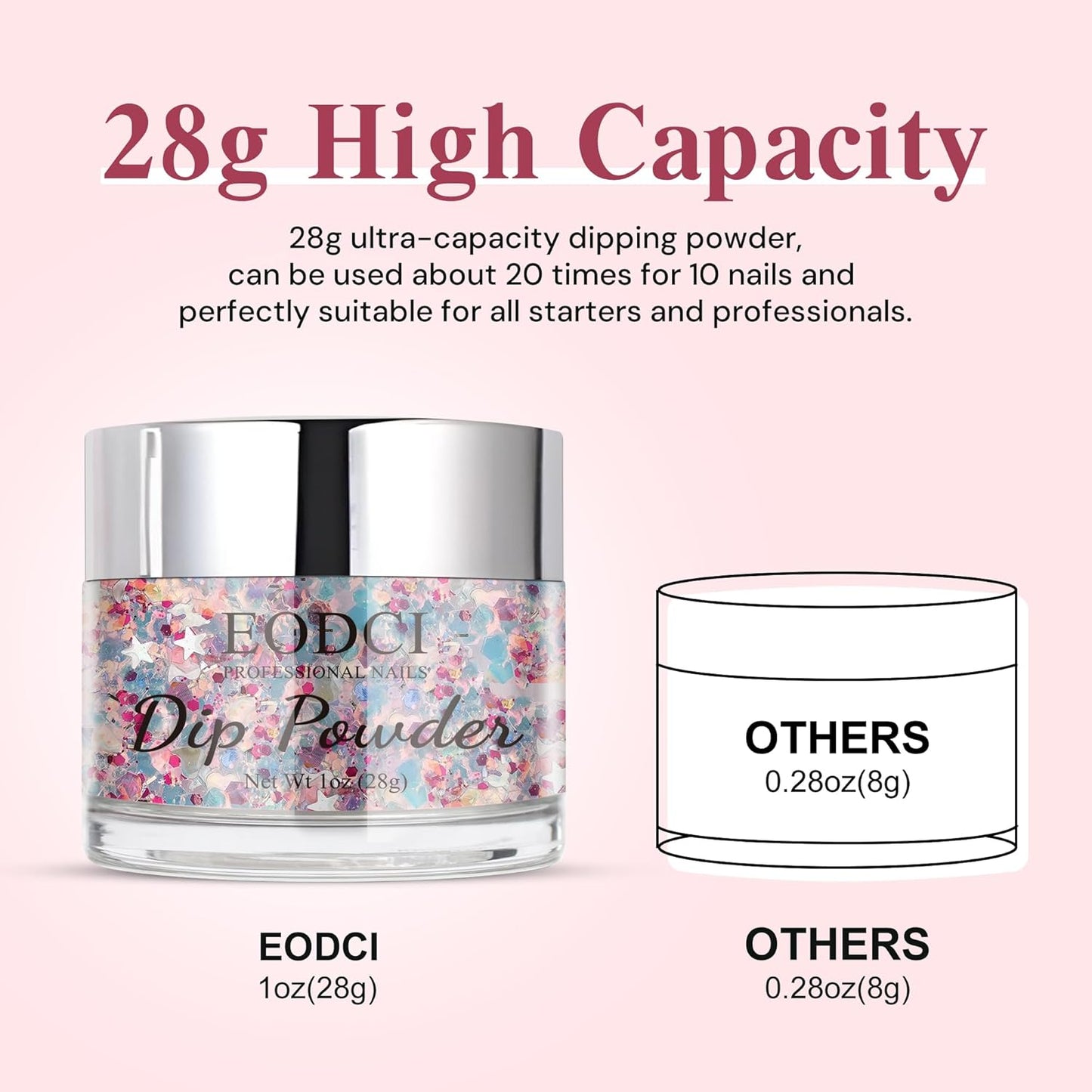 Dipping Powder Colors, Mermaid Tale Glitter Color Dip Powder - Nail Art Starter Manicure DIY No Needed Nail Lamp Curing Odor-Free Nail color for Professionals & At-Home - 1 oz