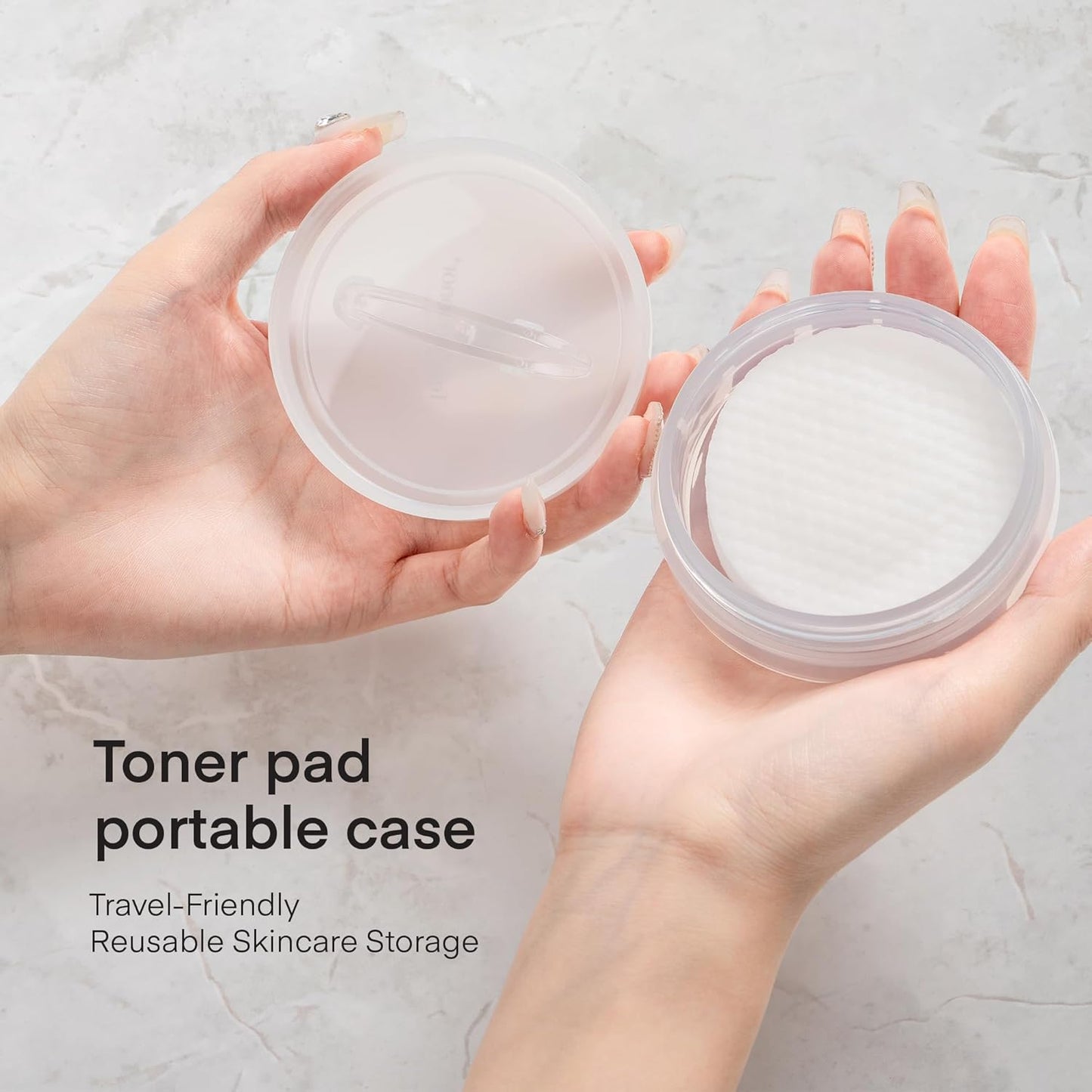 Small Travel Containers for Skincare: 2 Jars Korean Mini Containers with Lids for Toner Pads & Under Eye Patches DIY - Travel-Friendly, Reusable, Leak Proof Skincare Storage, Made in Korea