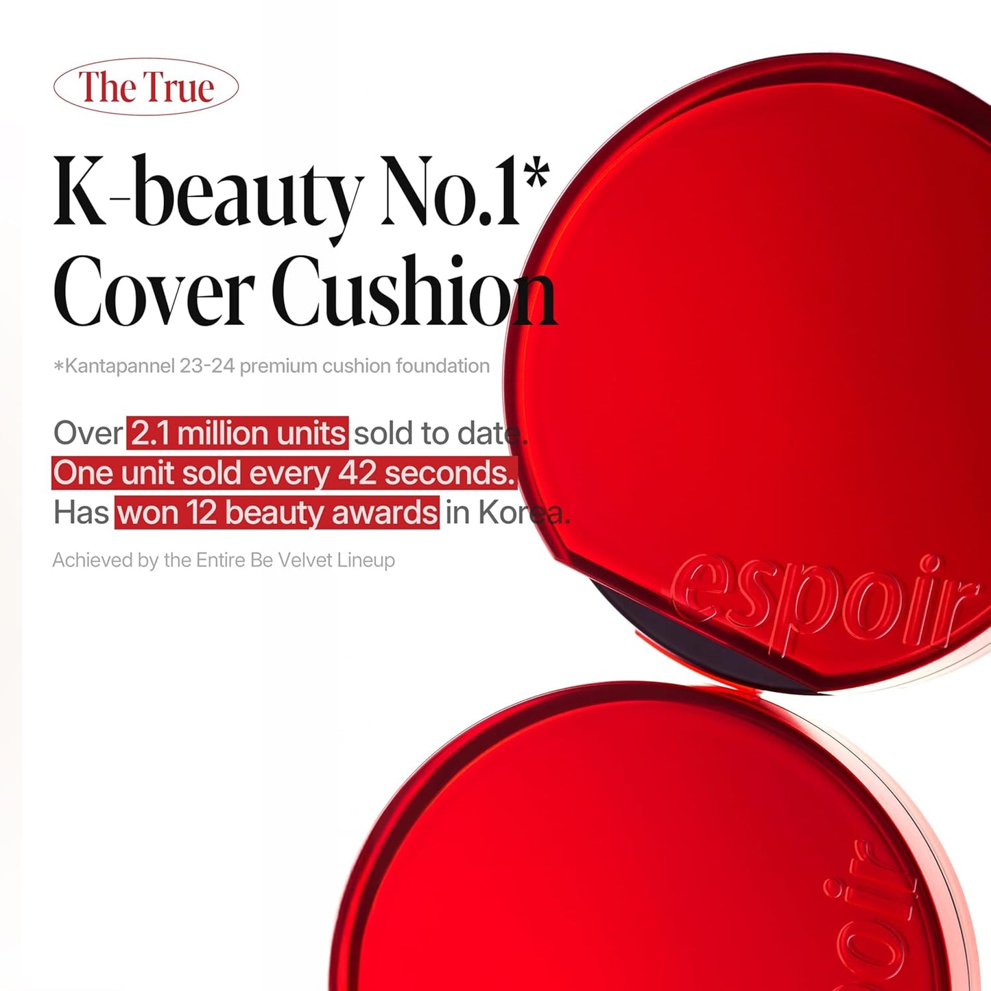 espoir [NEW] Be Velvet Cushion Foundation | Quick and Easy Coverage with Long-lasting Color by Zero Oxidation (#40 Sun Tan, 0.46 Ounce (Pack of 1))