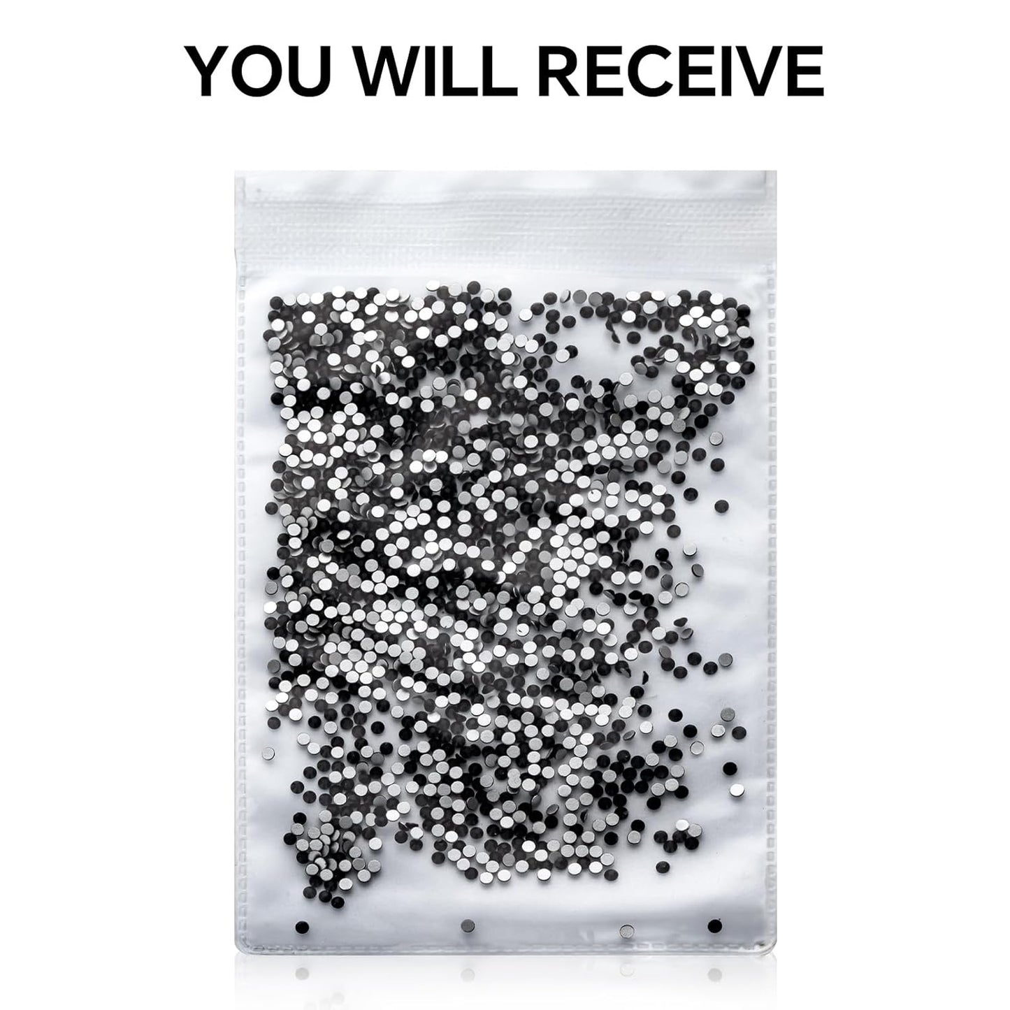 3000Pcs Black Crystal Rhinestones,Glass Flatback Rhinestones Mini Gemstones for Nail Face Makeup Art Crafts Clothes Decoration -(SS6,2.0mm,Black)