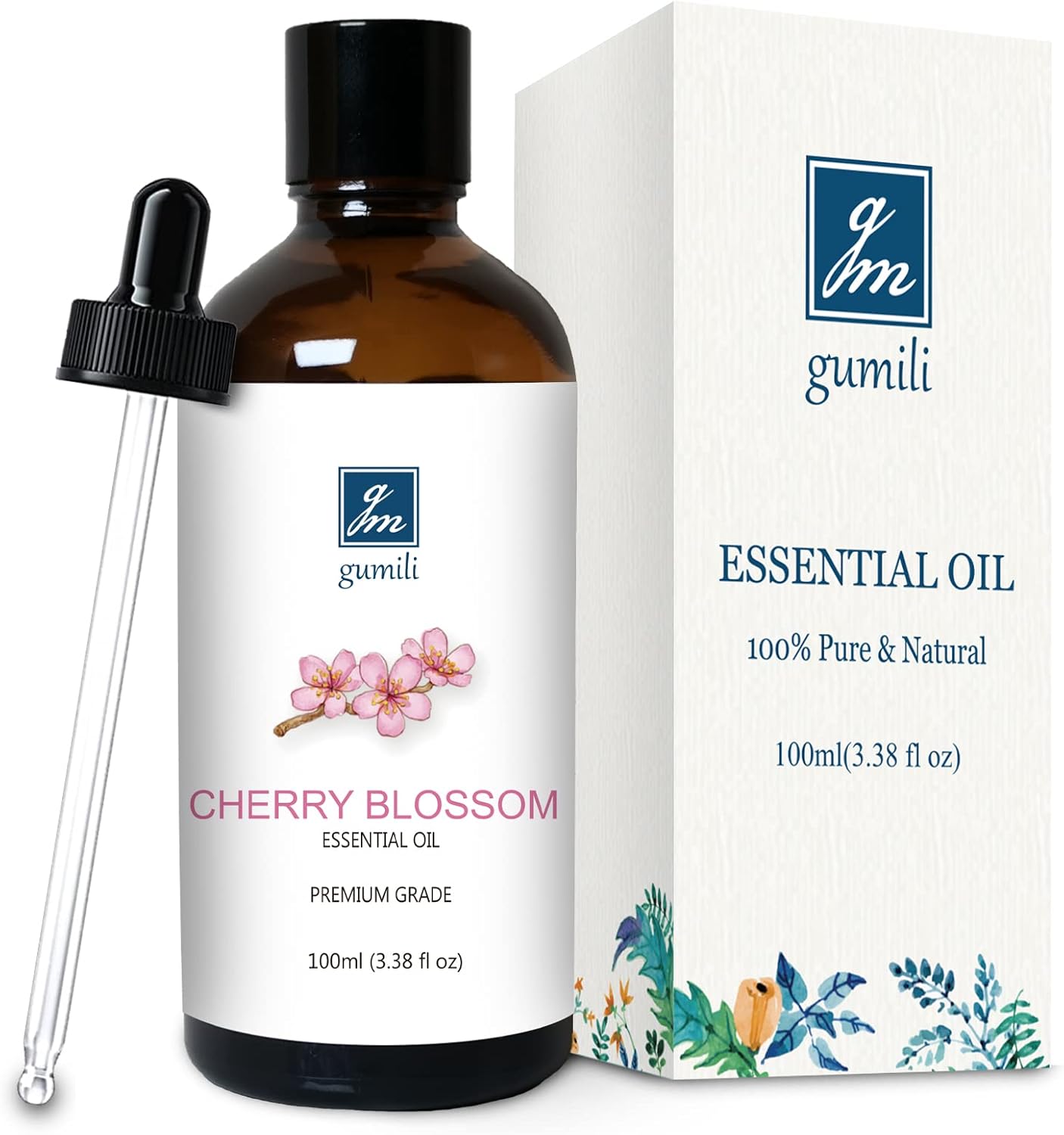 Cherry Blossom Essential Oil, Fragrance Oil for Candle Soap Making, Perfume for Women, Gift for Her - 3.38 Fl Oz 100ml