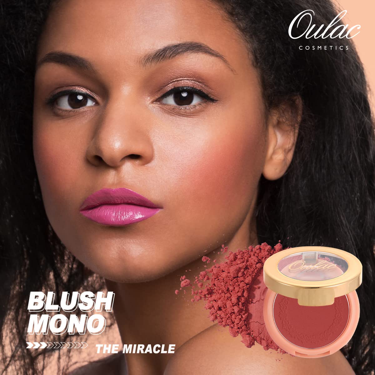 OULAC Matte Blush Makeup| Highly Pigmented Powder Blush| Natural Matte Glow| Cruelty-Free blush with Rose Oil| 08 The Miracle 4.8g