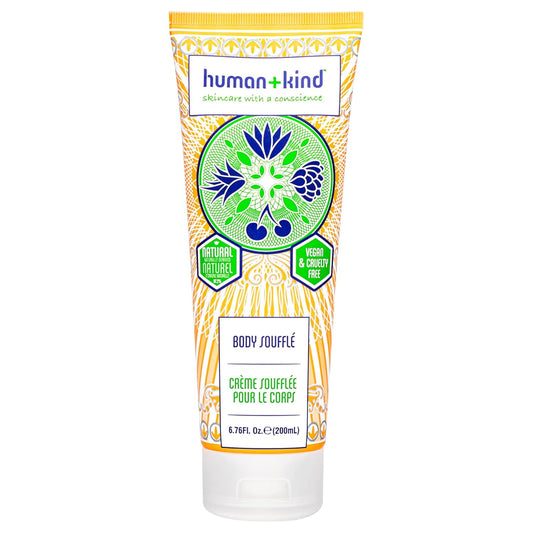 Human+Kind Body Souffle - Light, Fluffy Skin Conditioner for Hydrating and Smoothing Dry Skin - Natural, Vegan Formula with Shea Butter and Apricot Kernel Oil - Light, Fresh Fragrance - 6.76 oz