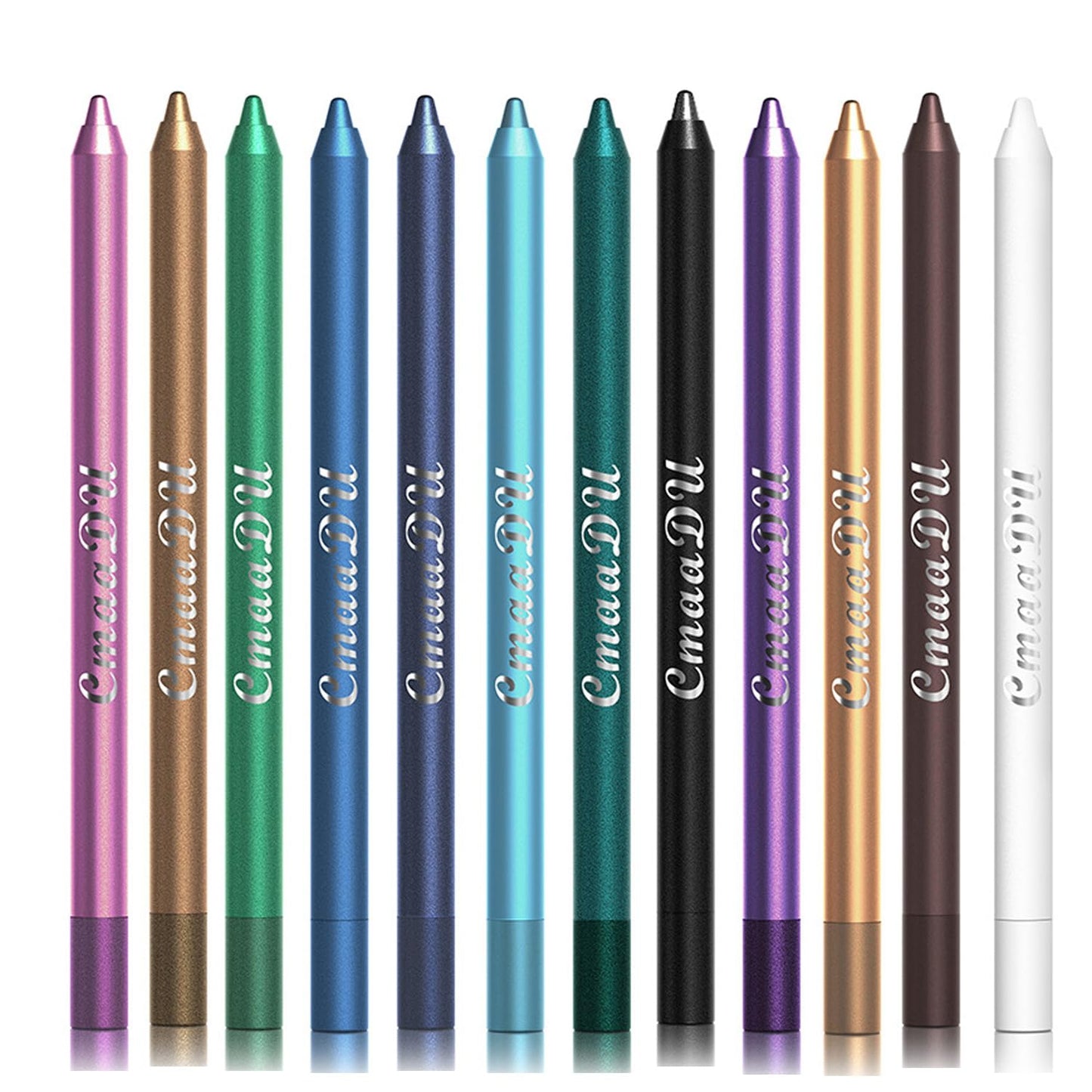 12 Colorful Eyeliner Pen Set, Eye Shadow Pencil, Pearl Eyeliner Kit Metallic Glitter Colored Eye liner for Women Eye&Lip Liner Professional Waterproof Eye Makeup