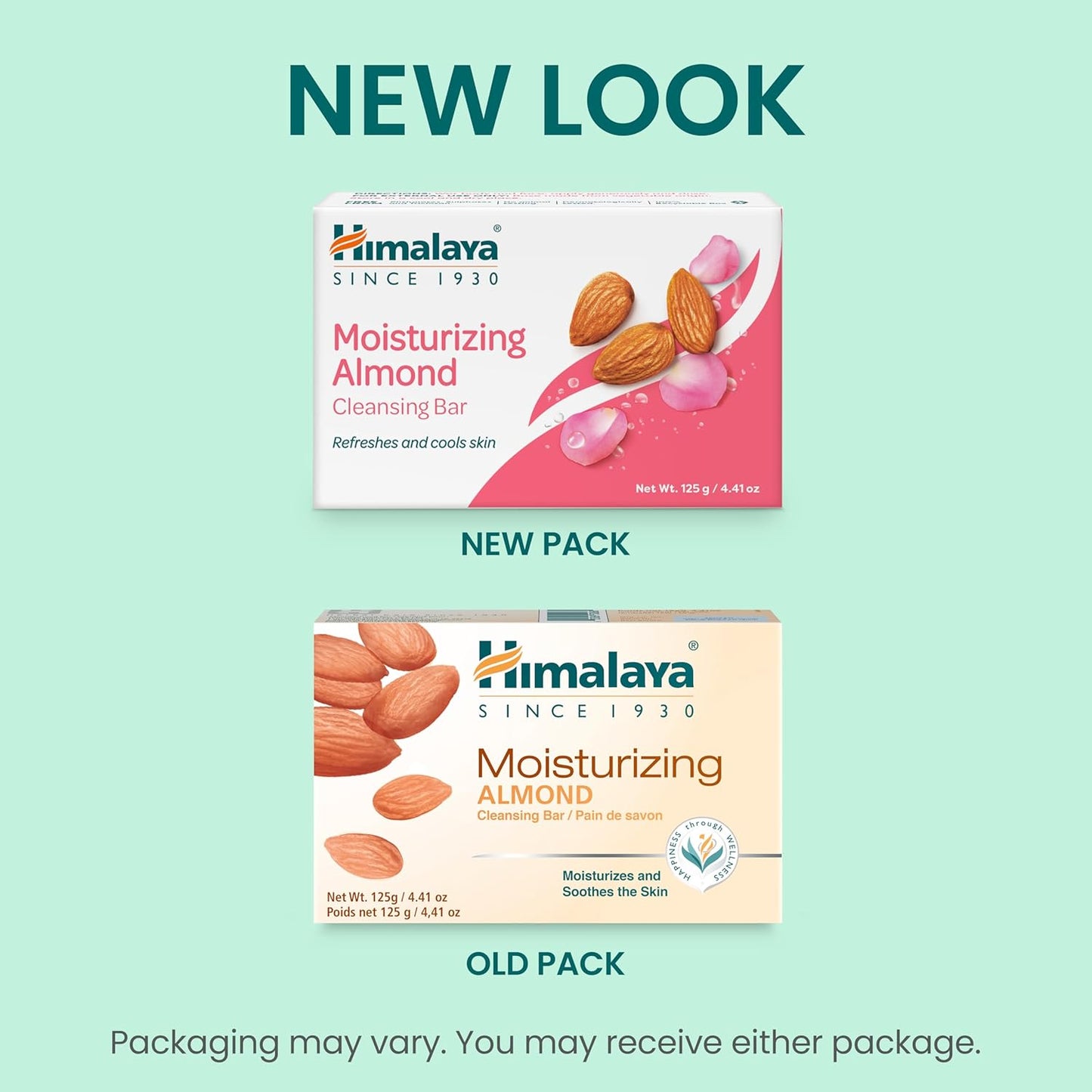 Himalaya Moisturizing Almond Cleansing bar, Body Soap for Soft and Healthy-Looking Skin 4.41 oz/125 g, 6 Pack