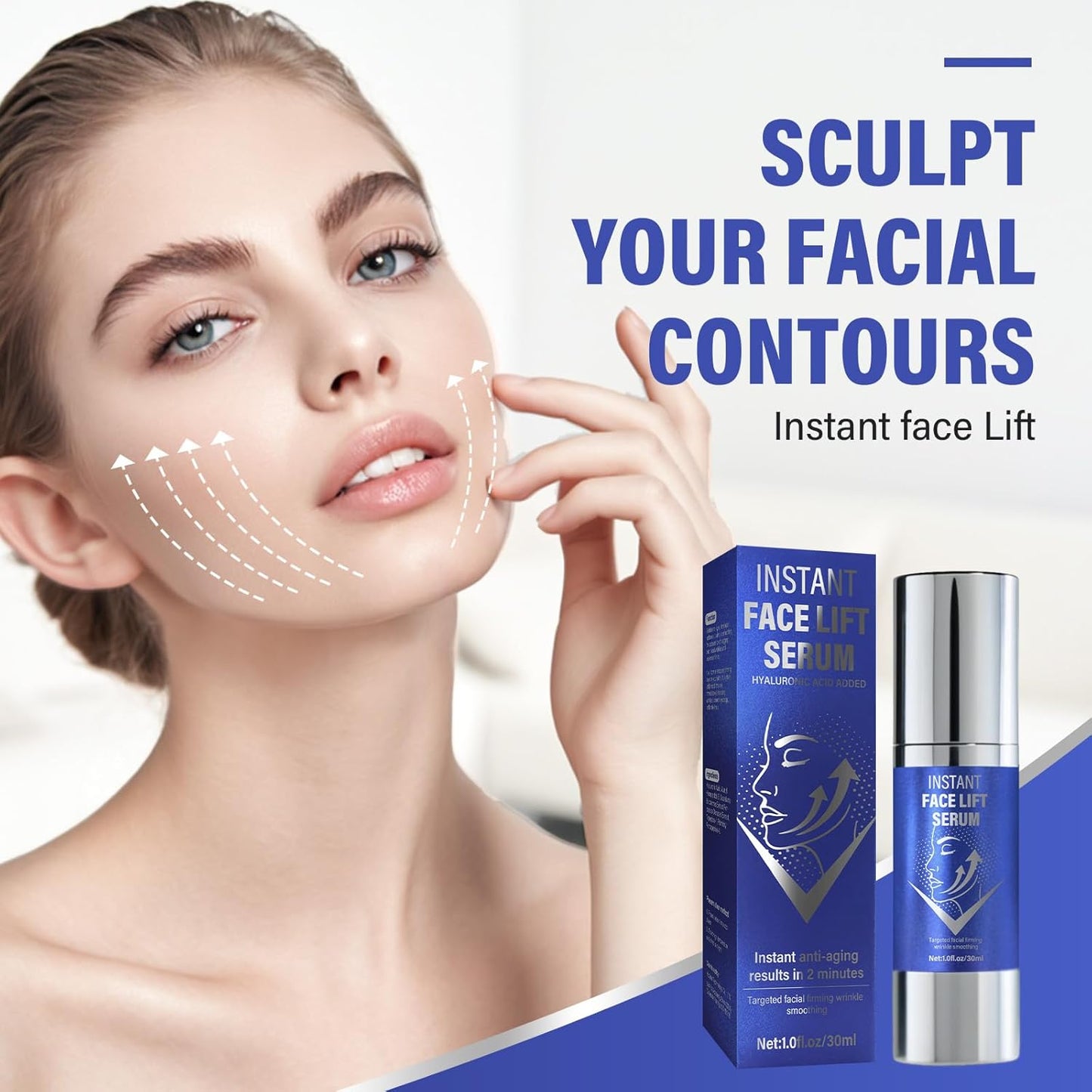 Instant Face Lift Serum，Face Lifting & Skin Tightening, Smooth Fine Lines, Pores and Deep Wrinkles,1Fl Oz