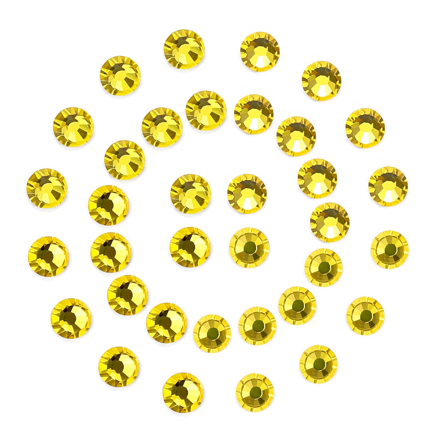 1440Pcs Lemon Yellow Crystal Rhinestones,Glass Flatback Rhinestones Gemstones for Nail Face Makeup Art Crafts Clothes Decoration - (SS12, 3.0mm,Lemon Yellow)