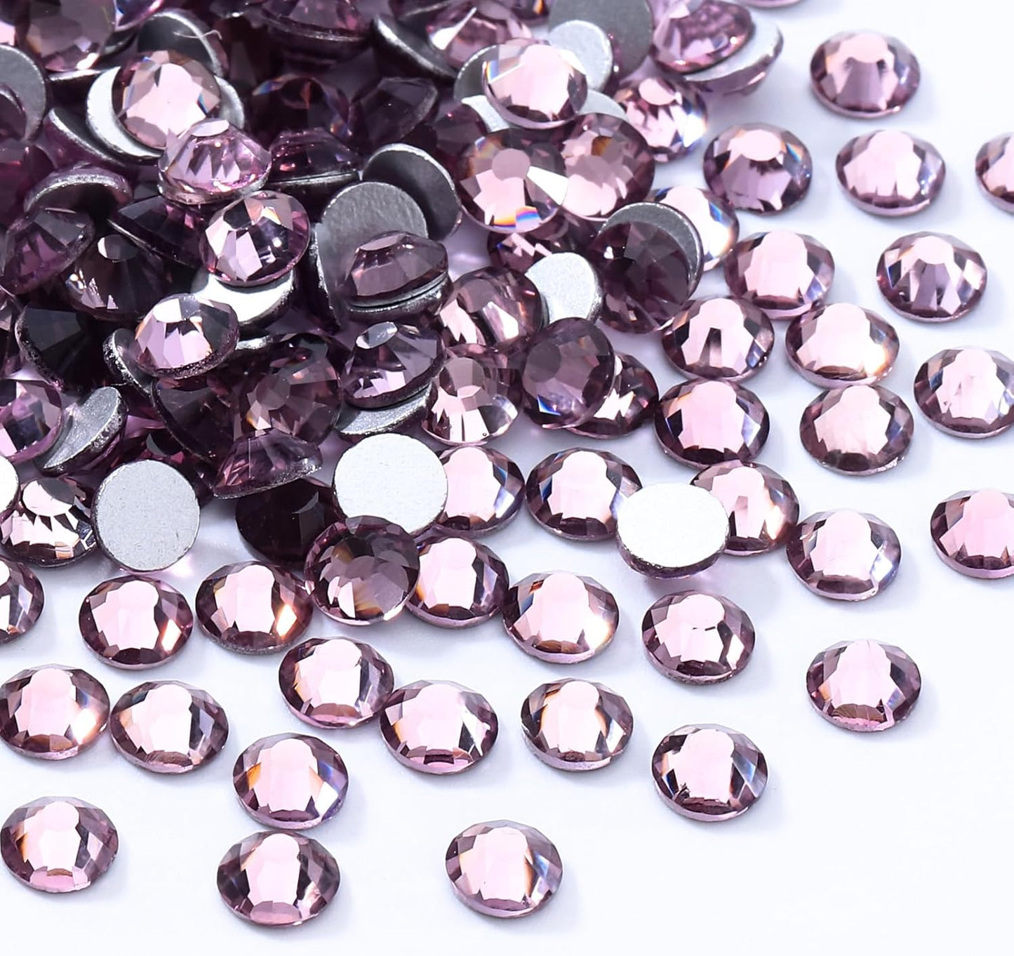 Light Amethyst Flatback Rhinestones, Glass Rhinestones for Nail Art and Craft, Glue Fix, Loose Crystal Gemstones(Lt.Amethyst, SS30, 288pcs, 6.4-6.6mm)