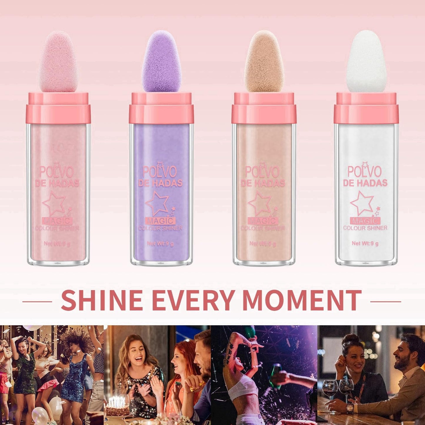 Polvo De Hadas Fairy Dust Highlight Patting Powder - Full Body Contouring and Clavicle Pearlescent Patting Powder for Face and Eye, Christmas Sparkling Body Glitter (#03 Golden Brown)