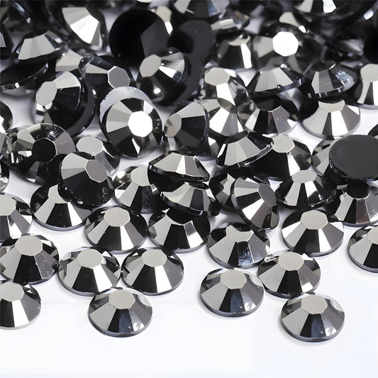 Flatback Rhinestones Round Gems for Nails Art and Crafts 4000Pcs SS12 3mm Glitter Crystals Stone DIY Bags Clothes Shoes (Mineral Grey)