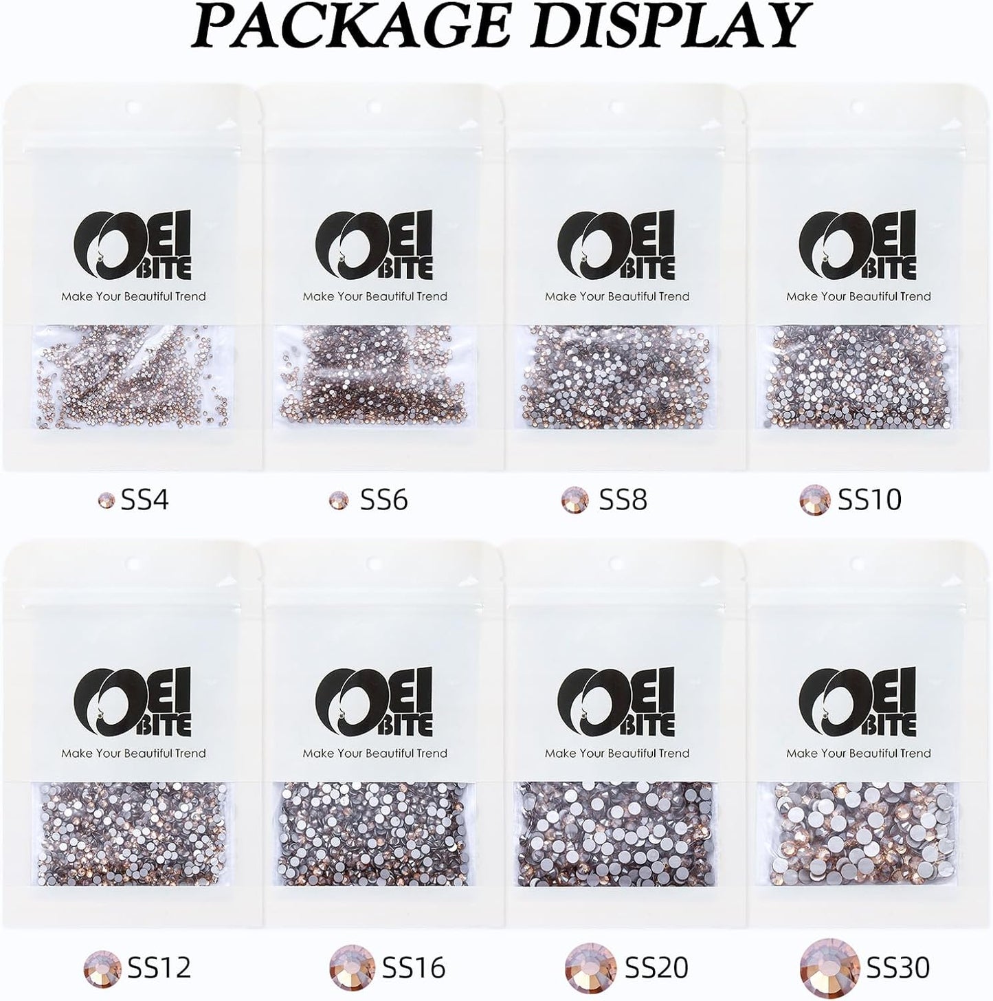 Gold Shadow Flatback Rhinestones, Glass Rhinestones for Nail Art and Craft, Glue Fix, Loose Crystal Gemstones(Gold Shadow, SS6, 1440pcs, 1.9-2.0mm)