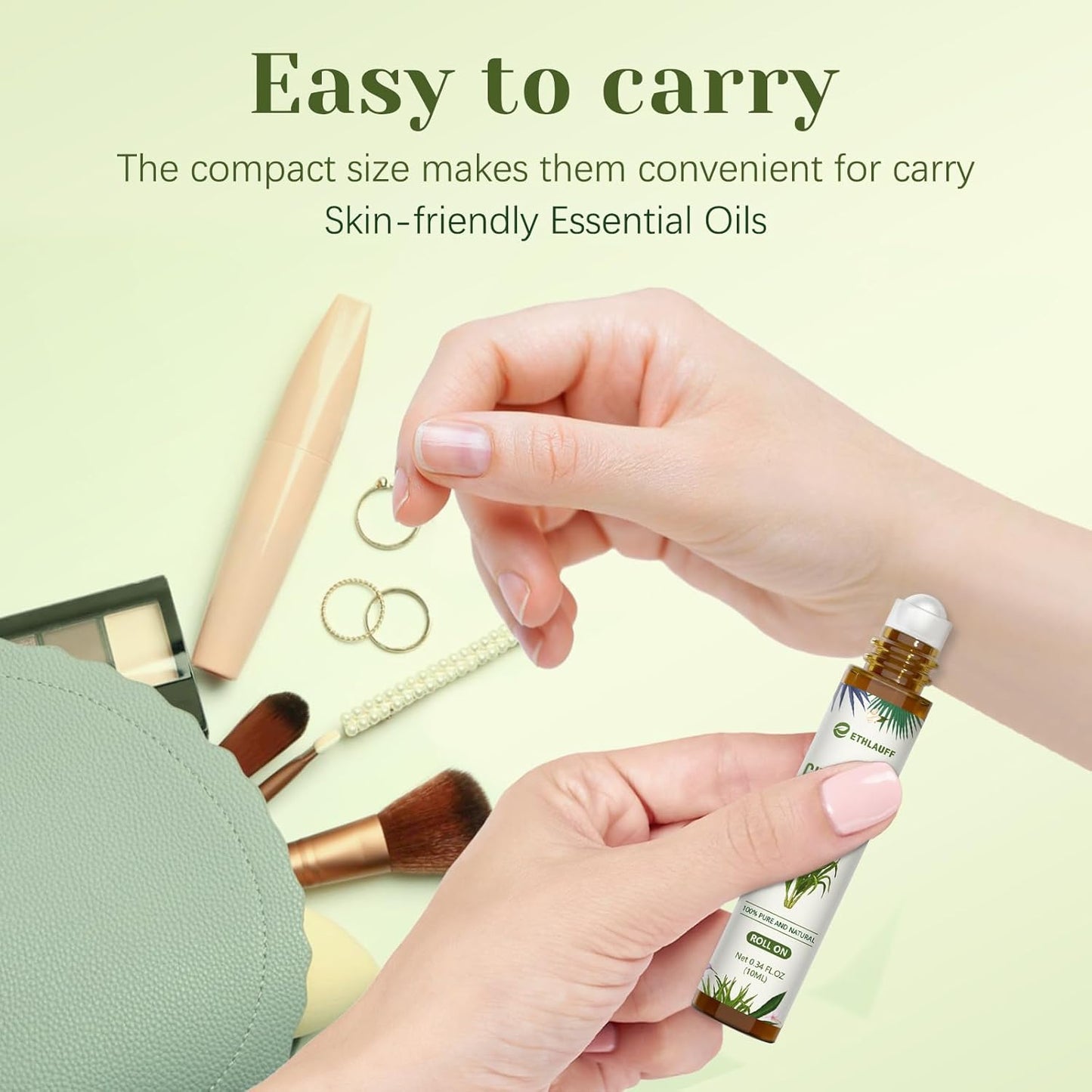 Citronella Essential Oil Roll On, Citronella Oil for Skin, Relaxation Gift for Women and Men