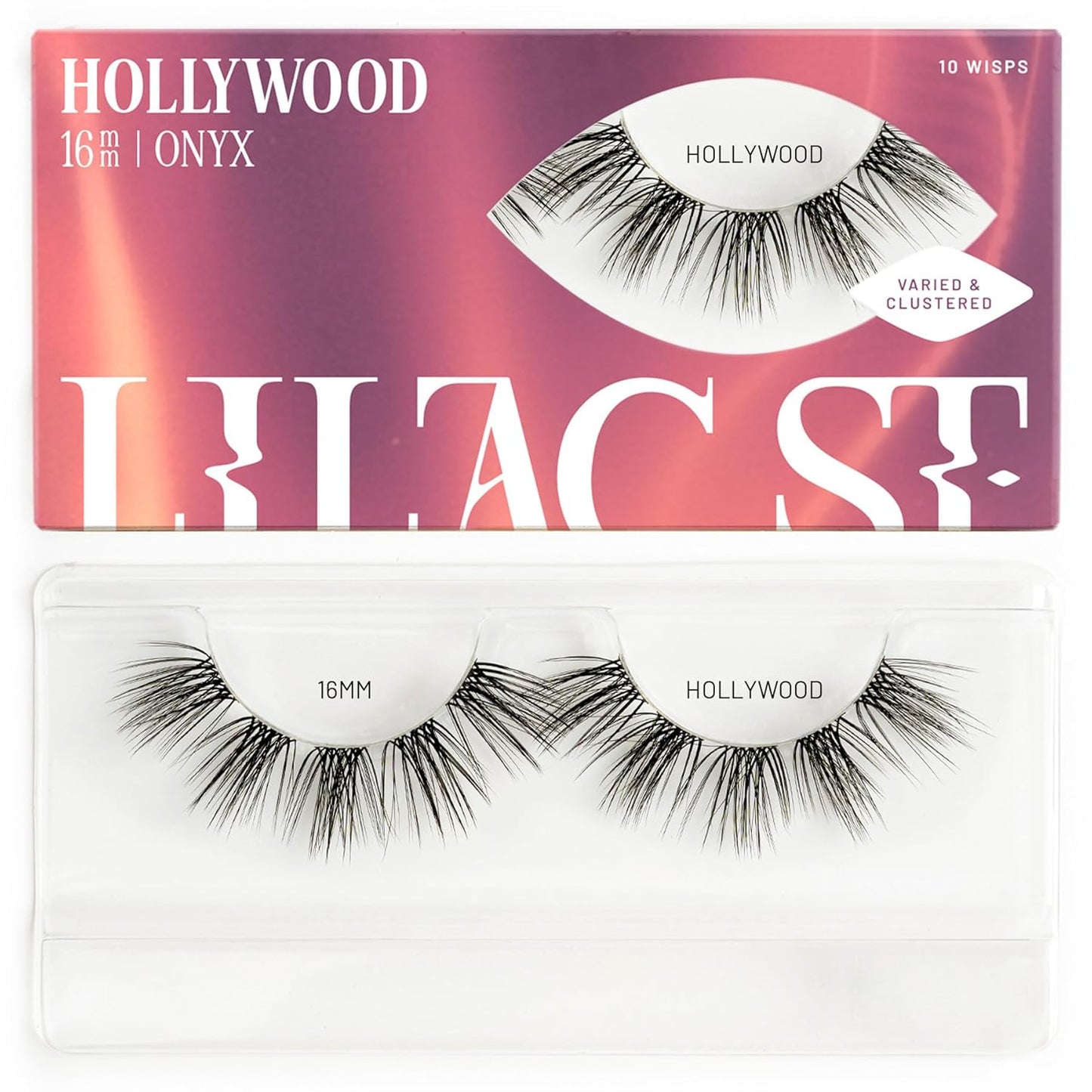Lilac St - Hollywood Glamorous Faux Eyelash Clusters (16mm) - Wispy & Spiky - DIY Lash Extension Wisps - Lightweight & Lifelike - Lasts 10 Days - Korean Silk - Cruelty Free, Vegan - 10 Lashes