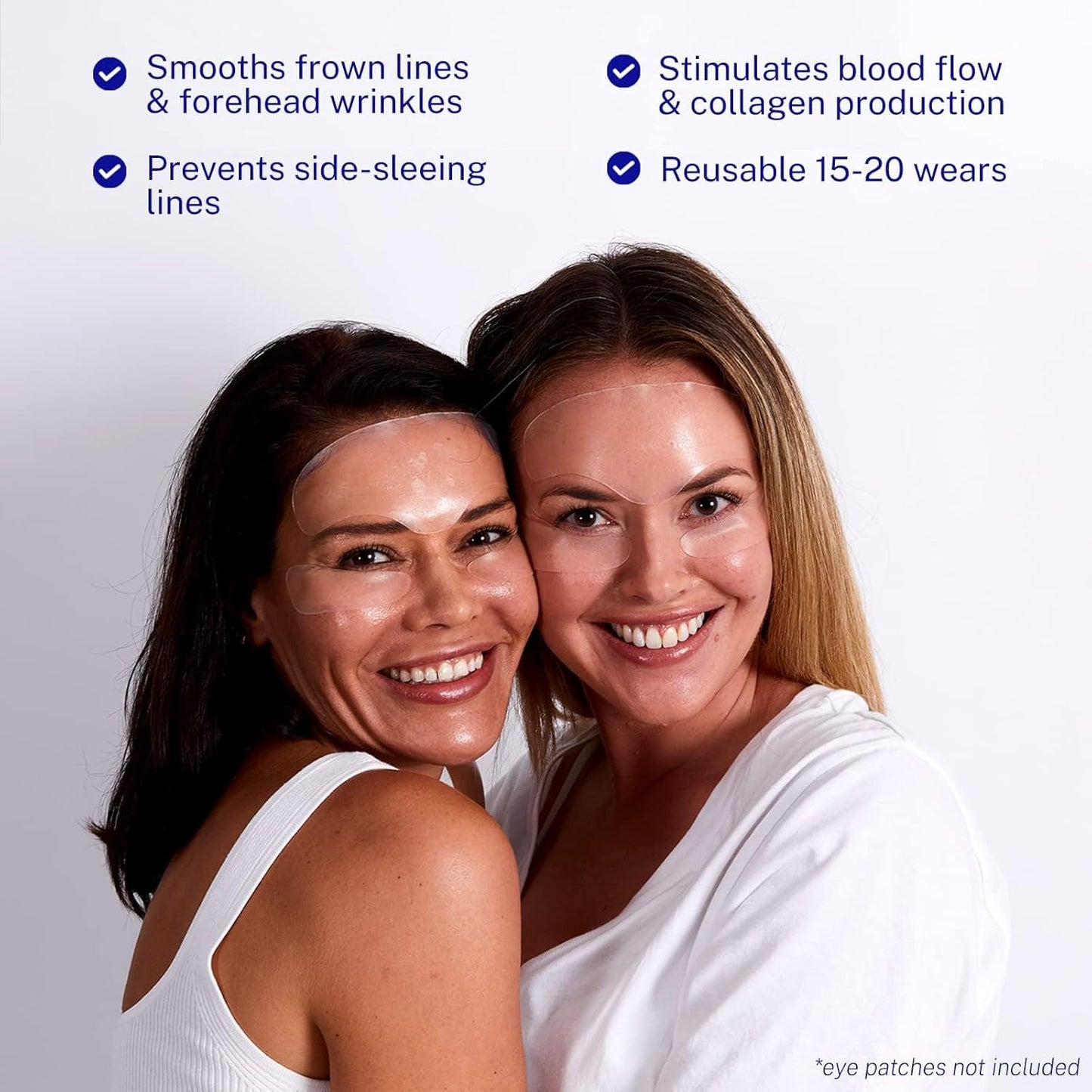 Wrinkles Schminkles Forehead Wrinkle Patches, 1-Pack, Reusable Hypoallergenic Silicone Smoothing Pads for Reducing Frown Lines & Face Lift Overnight