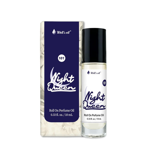 Well's Oil Roll-On Perfume Oil (Night Queen) | Crisp Bergamot Notes | Long-Lasting | Paraben-Free | 0.33 Fl Oz / 10 ml