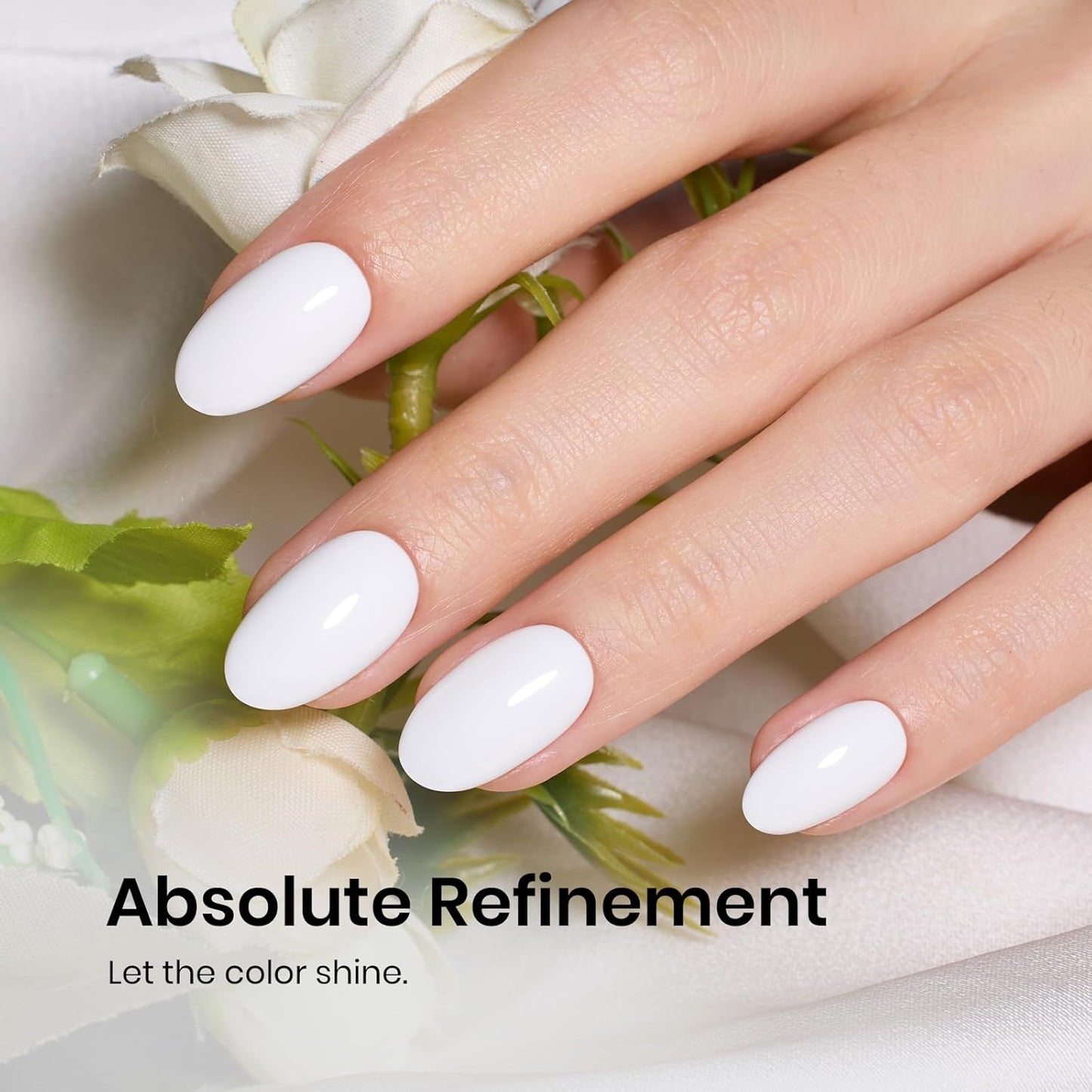 Beetles White Gel Nail Polish,15ml French UV Nail Polish Soak Off Nail Art Manicure Salon DIY Design Home Snowdrop Gift for Woman Colorful Bottle Gel